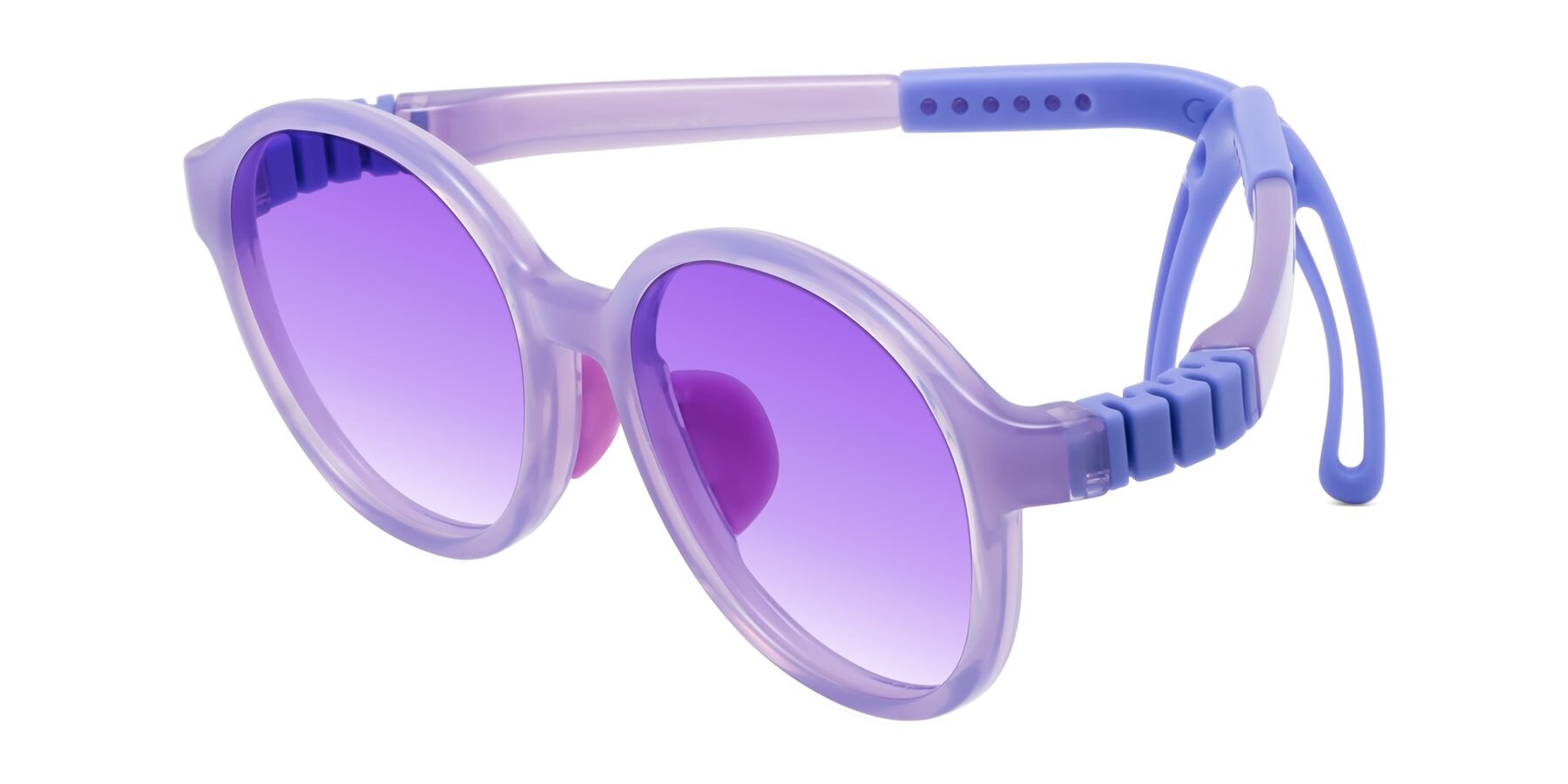 Angle of Zerlina in Magician Purple with Purple Gradient Lenses