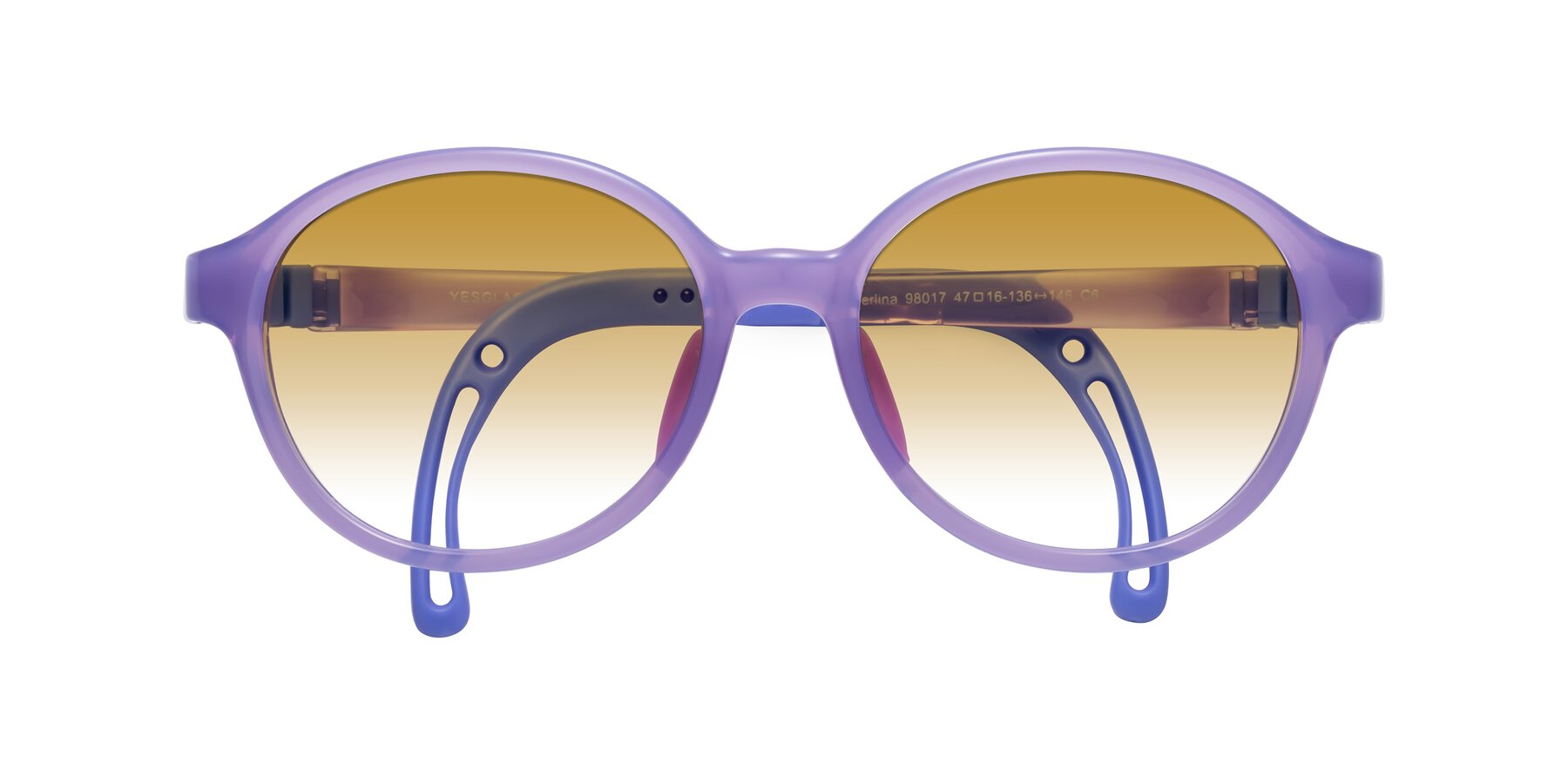 Folded Front of Zerlina in Magician Purple with Champagne Gradient Lenses