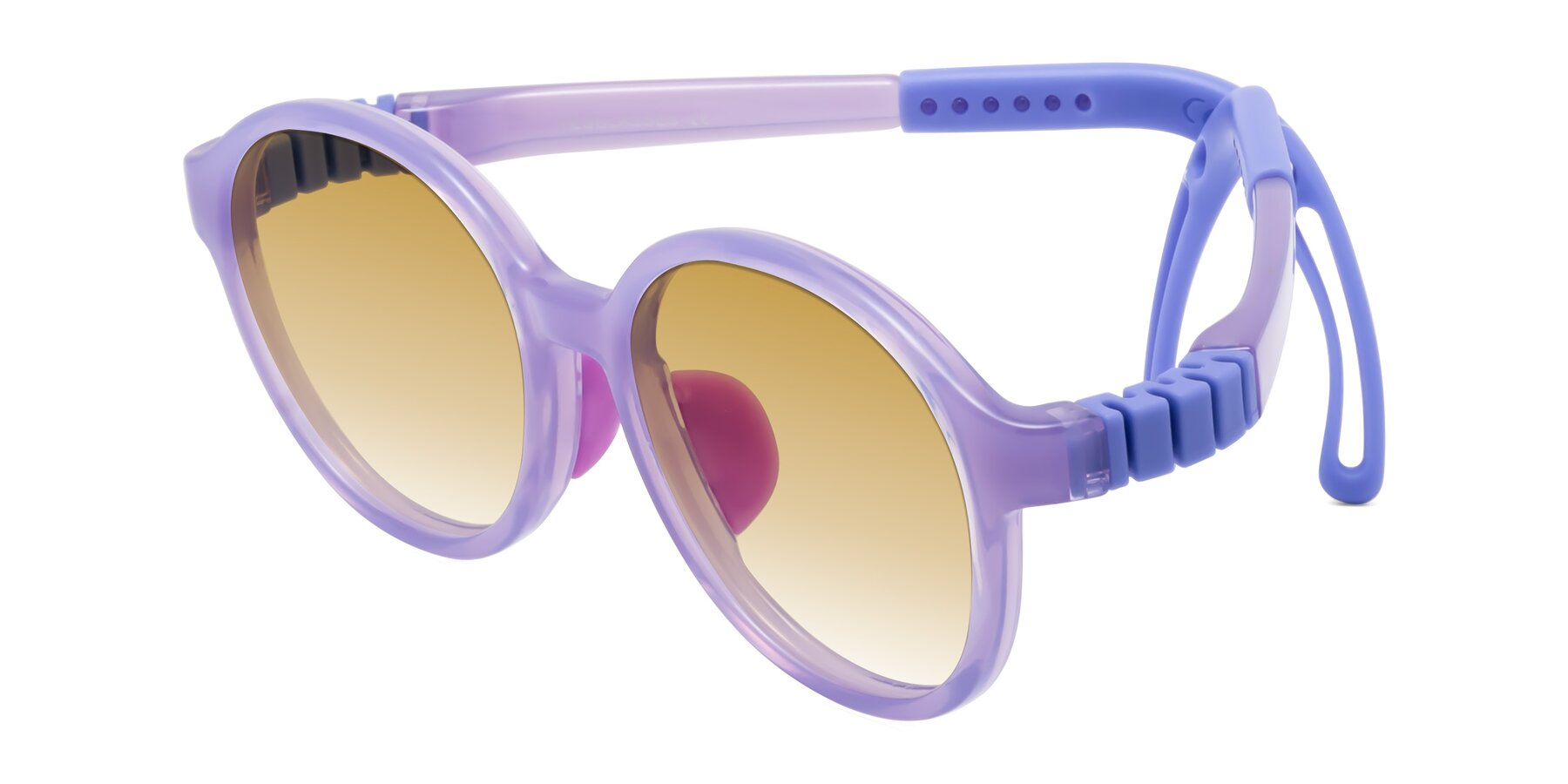 Angle of Zerlina in Magician Purple with Champagne Gradient Lenses