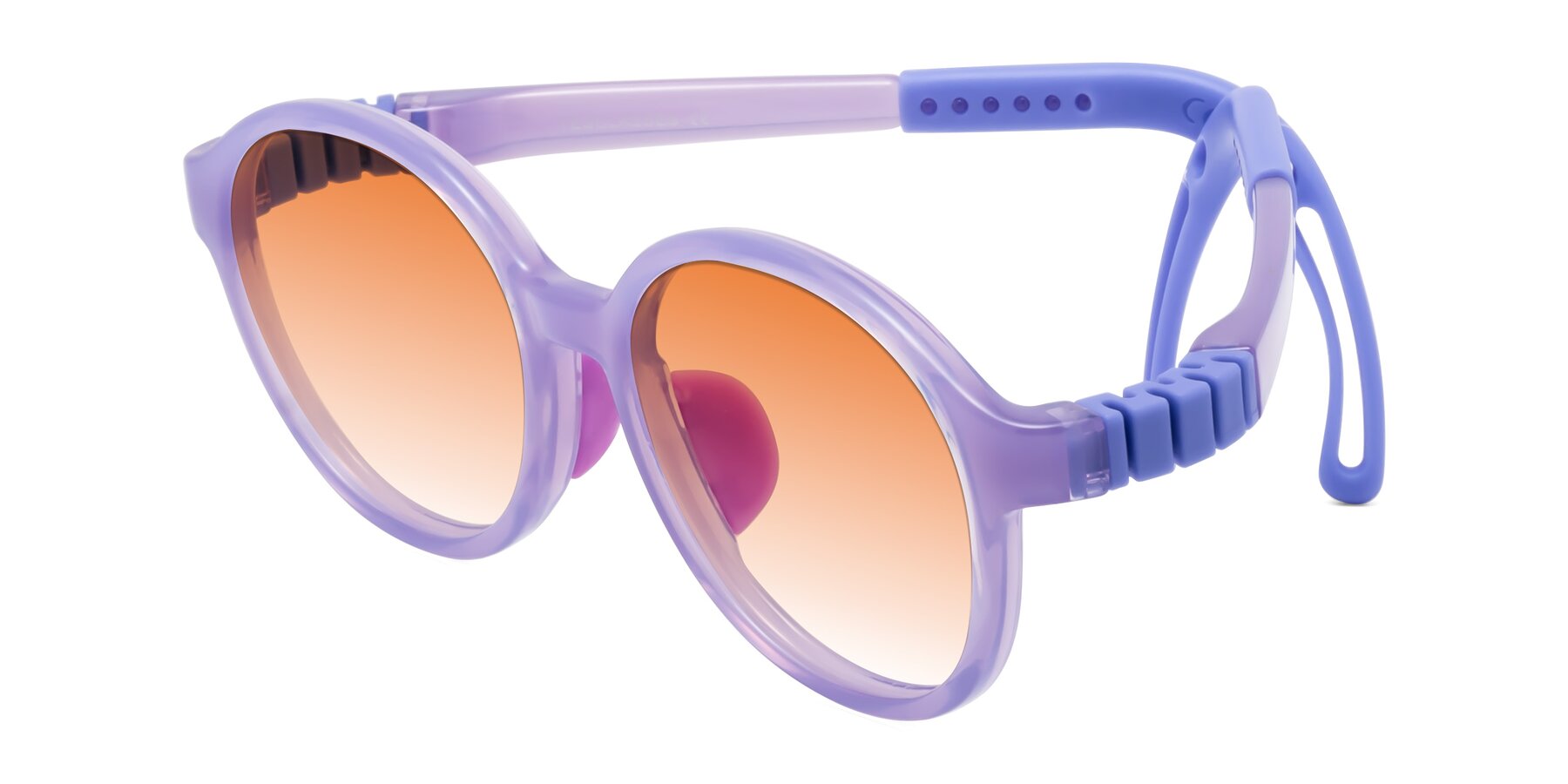 Angle of Zerlina in Magician Purple with Orange Gradient Lenses