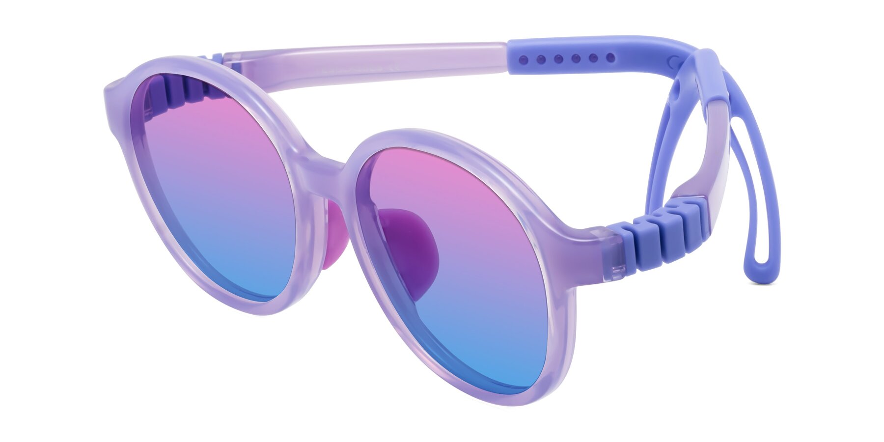 Angle of Zerlina in Magician Purple with Pink / Blue Gradient Lenses