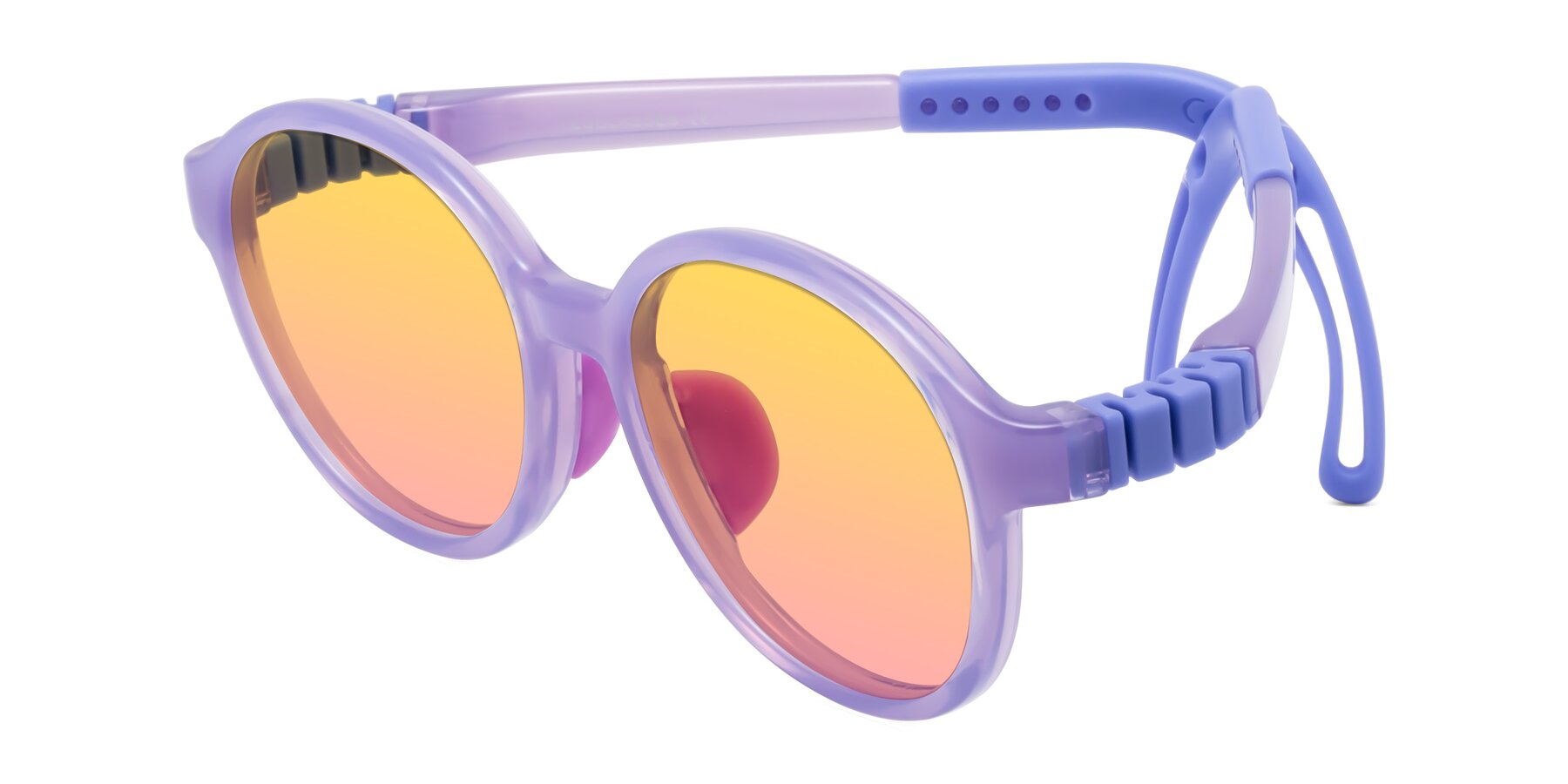 Angle of Zerlina in Magician Purple with Yellow / Pink Gradient Lenses