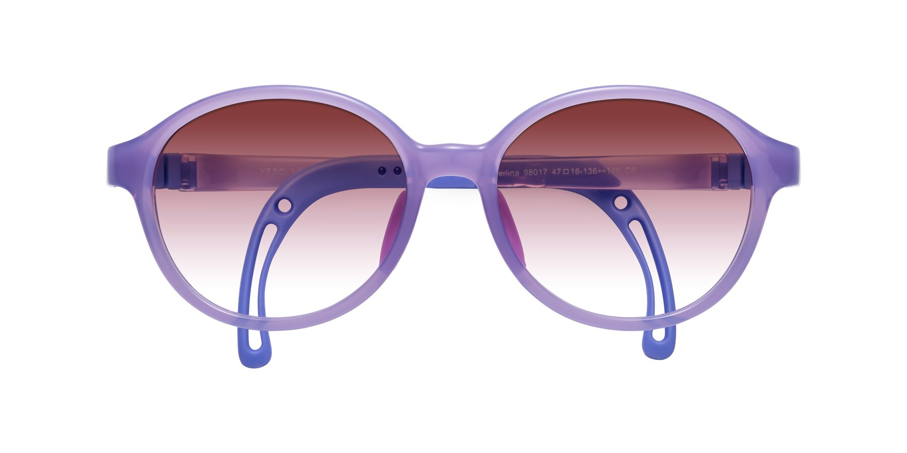 Folded Front of Zerlina in Magician Purple with Garnet Gradient Lenses