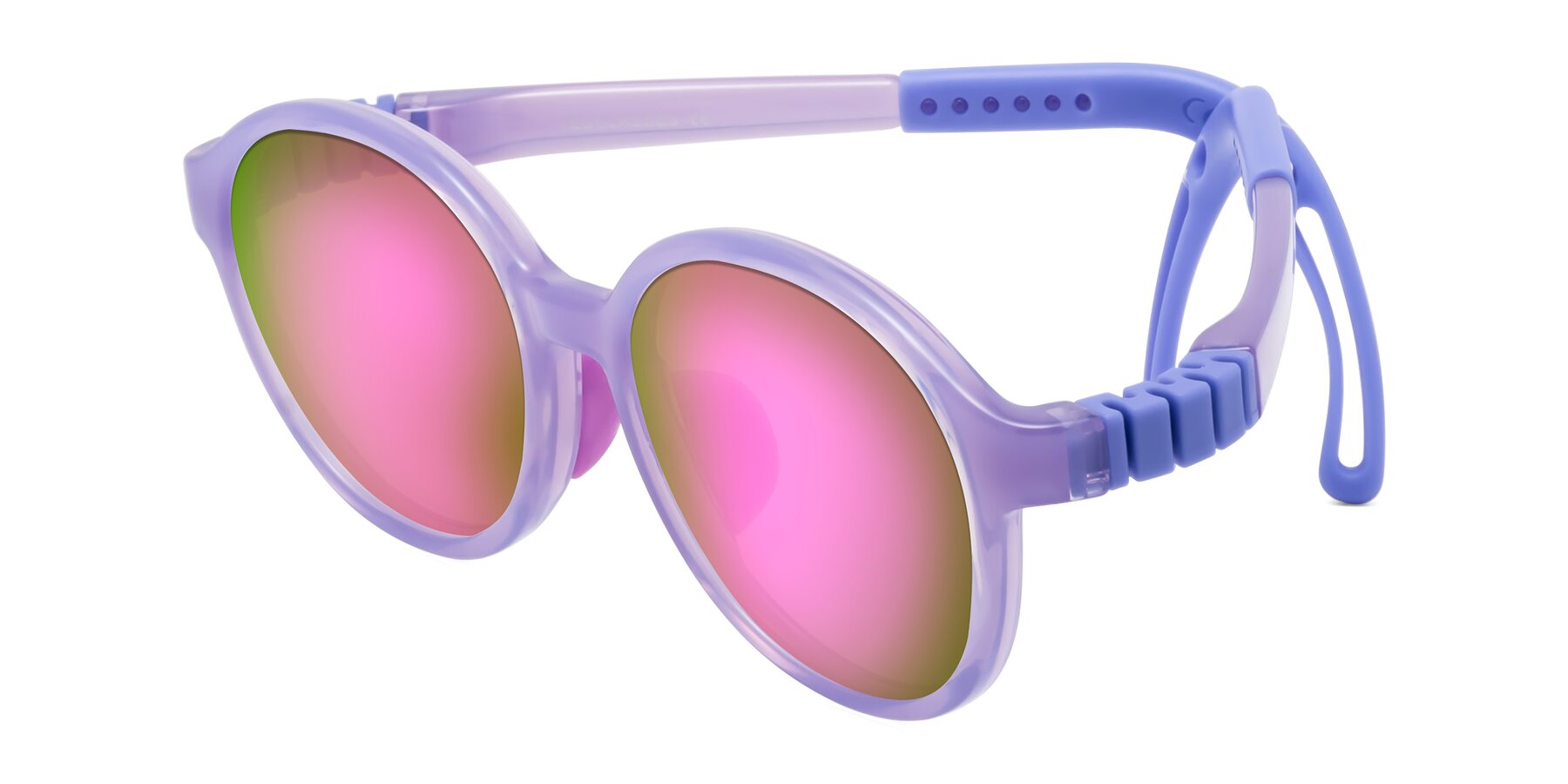 Angle of Zerlina in Magician Purple with Pink Mirrored Lenses