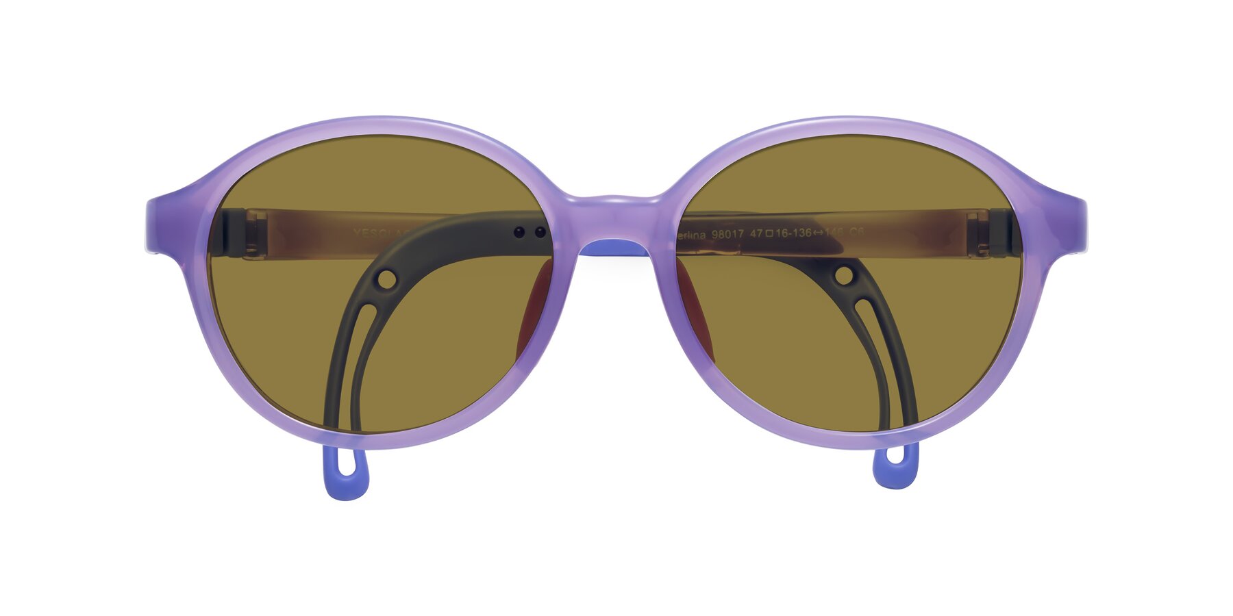 Folded Front of Zerlina in Magician Purple with Brown Polarized Lenses