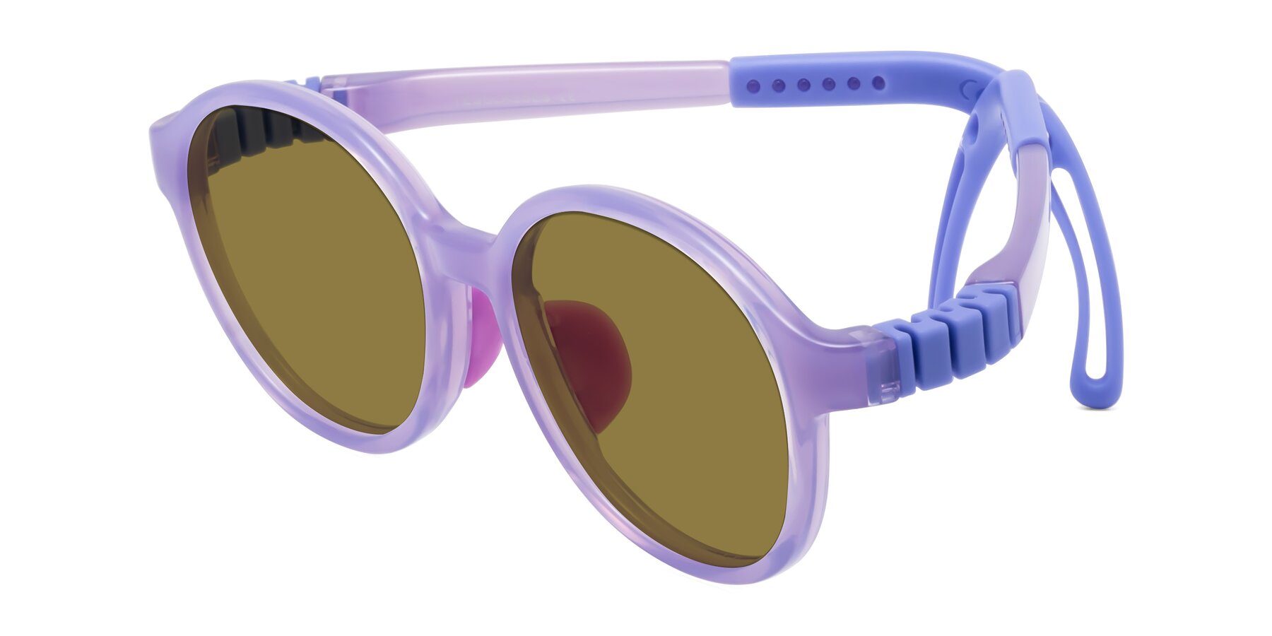 Angle of Zerlina in Magician Purple with Brown Polarized Lenses