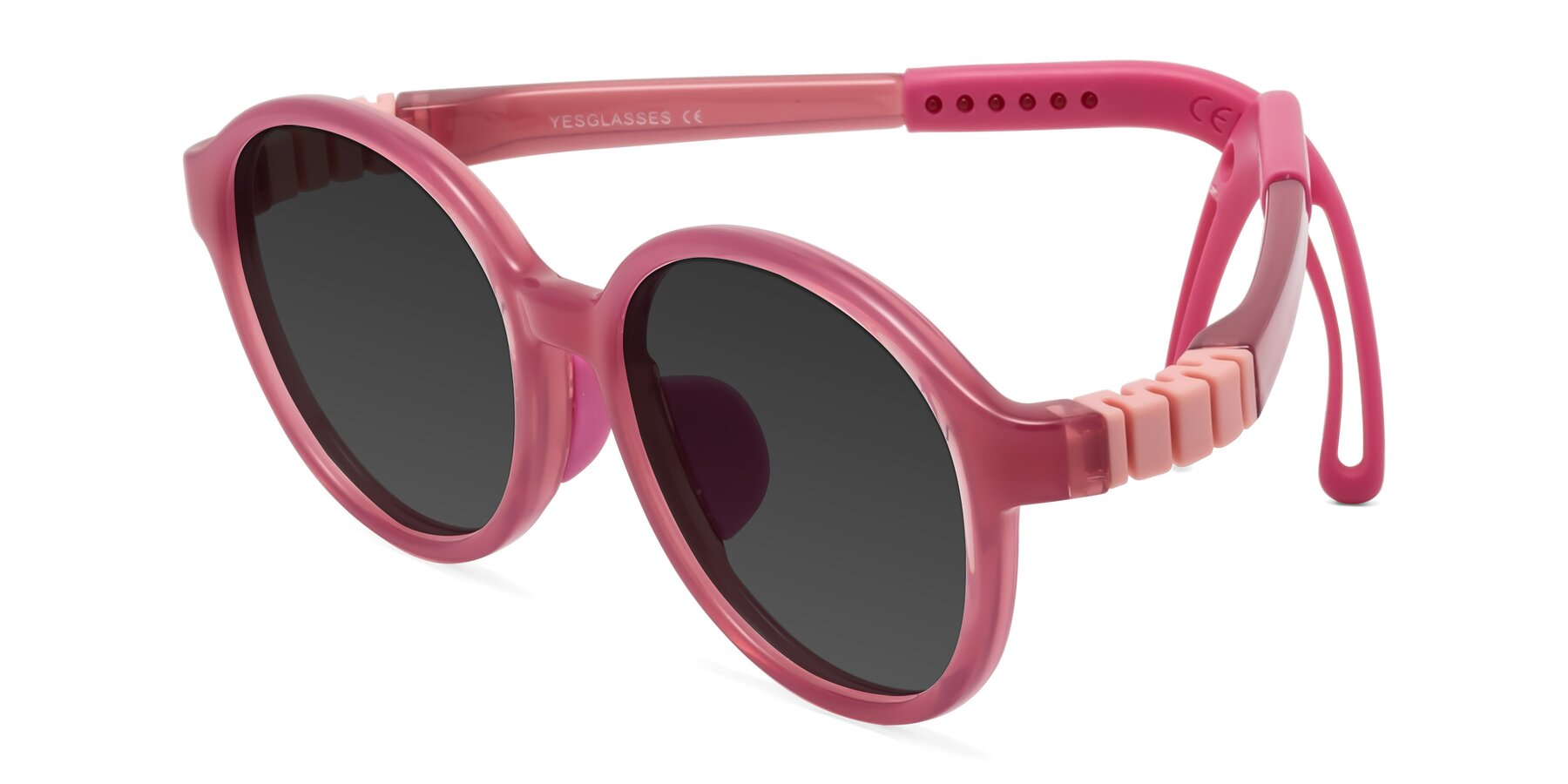 Angle of Zerlina in Poet Rose with Gray Tinted Lenses