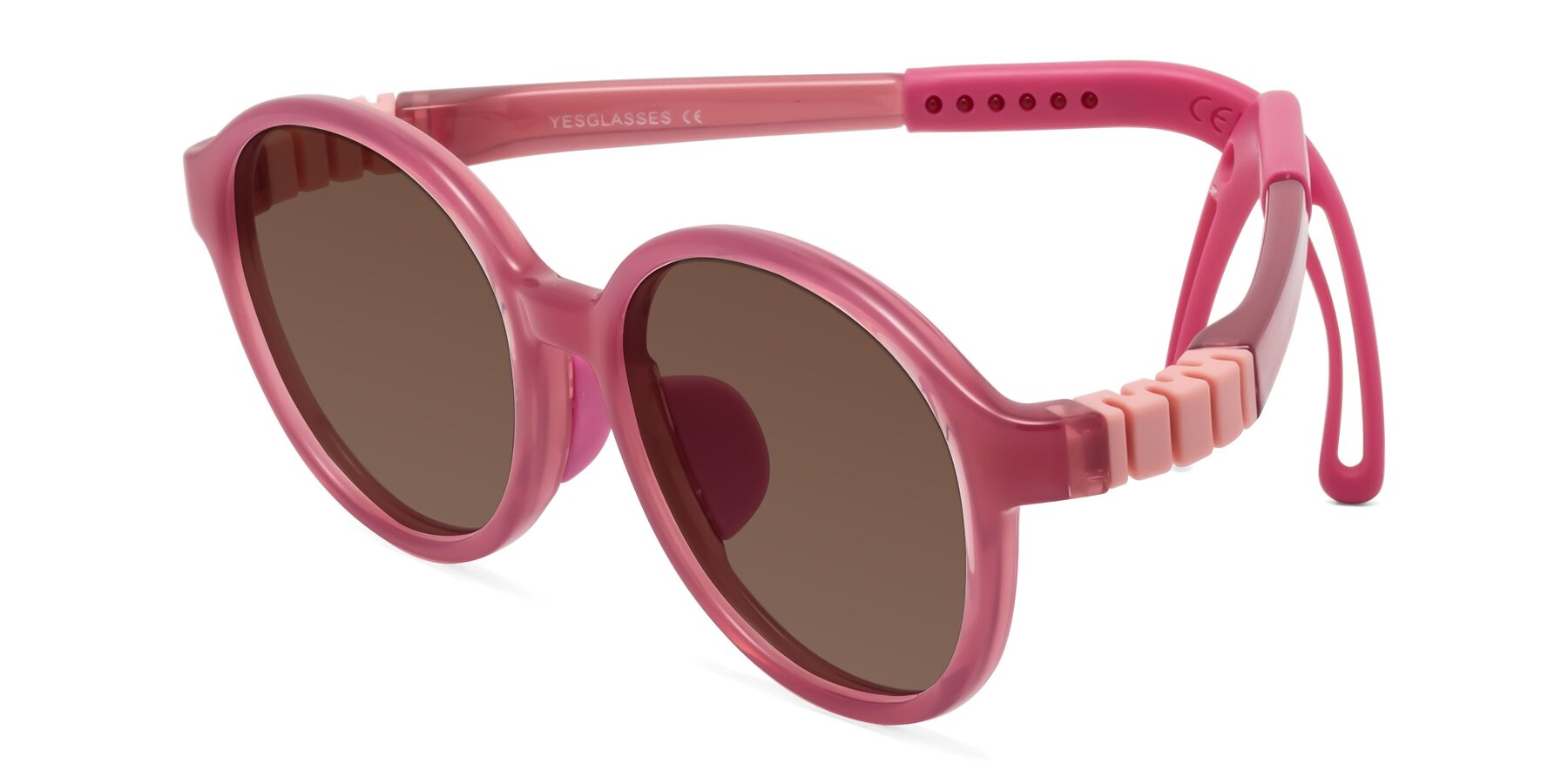 Angle of Zerlina in Poet Rose with Brown Tinted Lenses