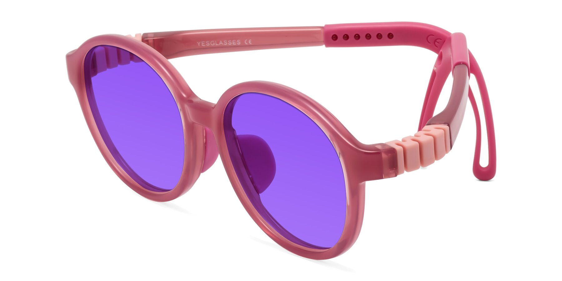 Angle of Zerlina in Poet Rose with Purple Tinted Lenses