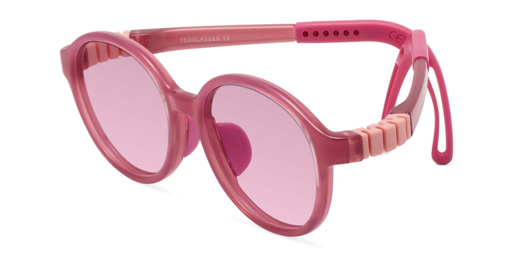 Angle of Zerlina in Poet Rose with Light Wine Tinted Lenses