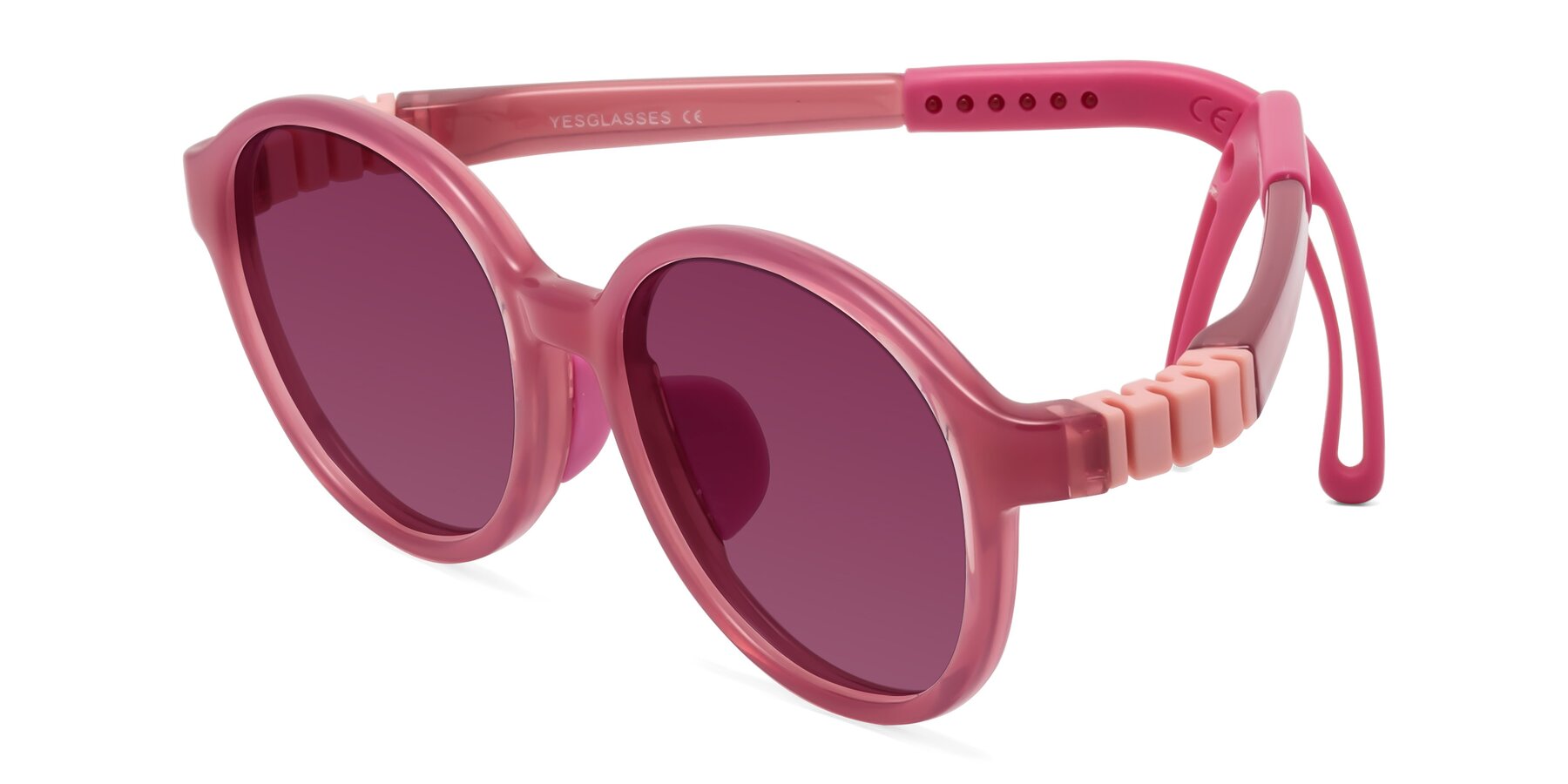 Angle of Zerlina in Poet Rose with Wine Tinted Lenses