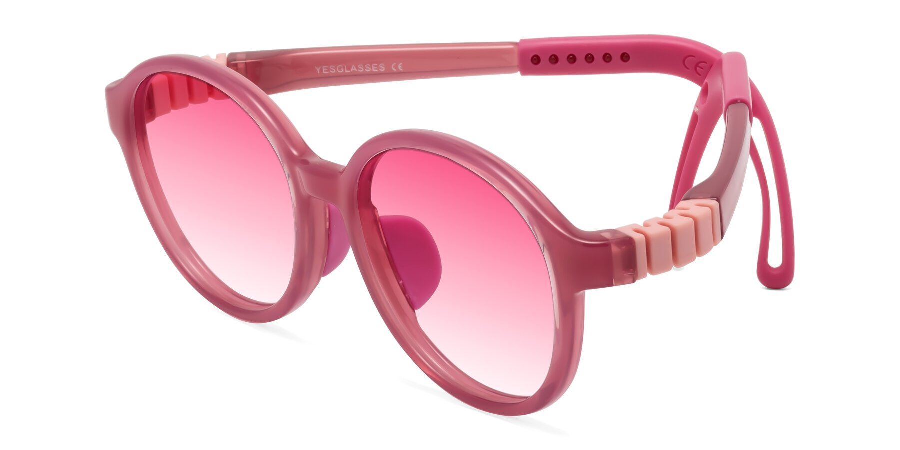 Angle of Zerlina in Poet Rose with Pink Gradient Lenses