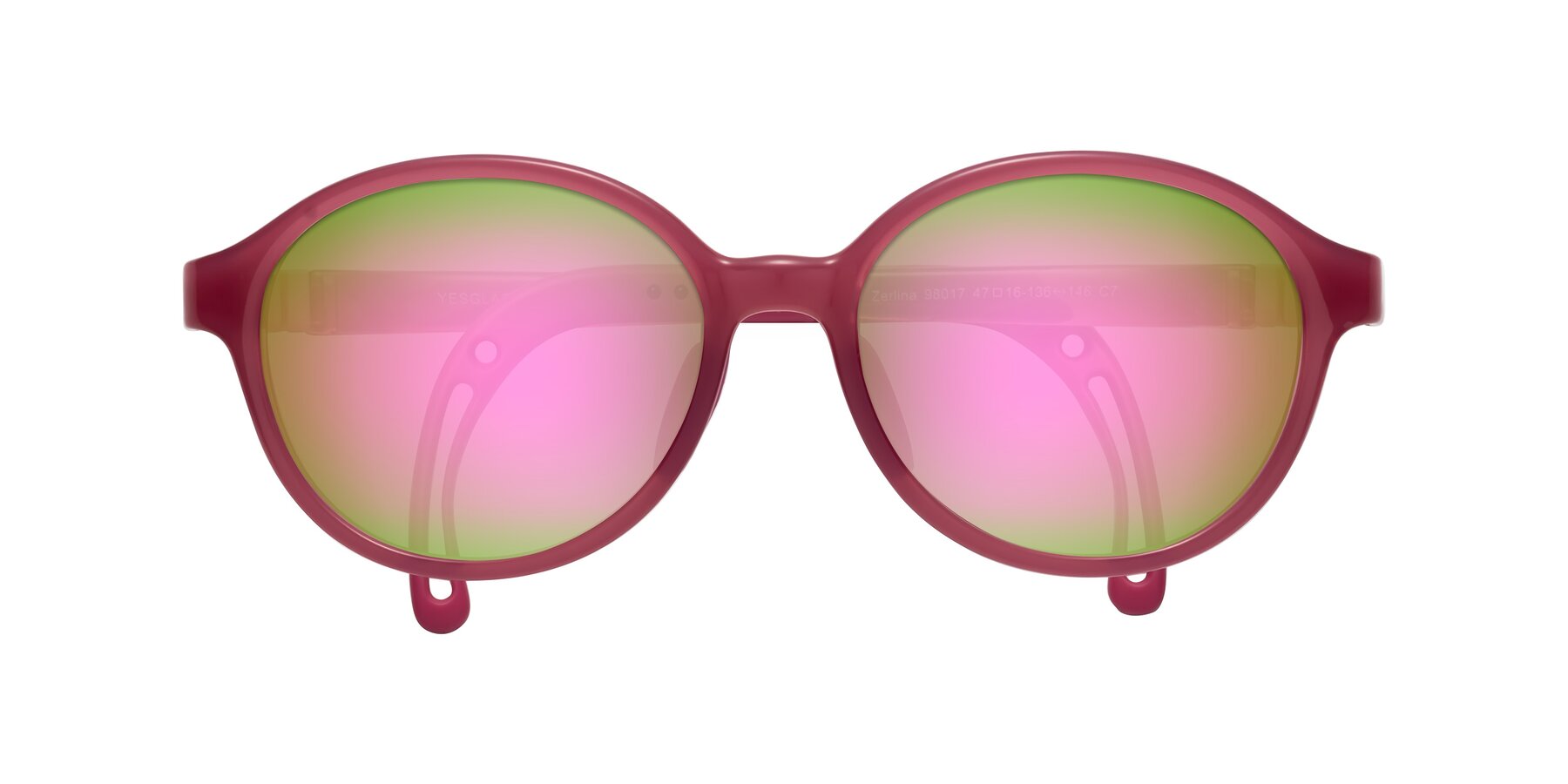 Folded Front of Zerlina in Poet Rose with Pink Mirrored Lenses