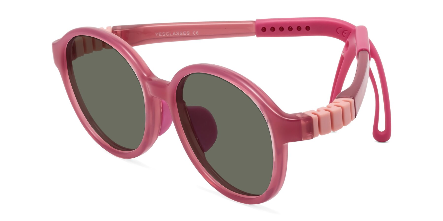 Angle of Zerlina in Poet Rose with Gray Polarized Lenses