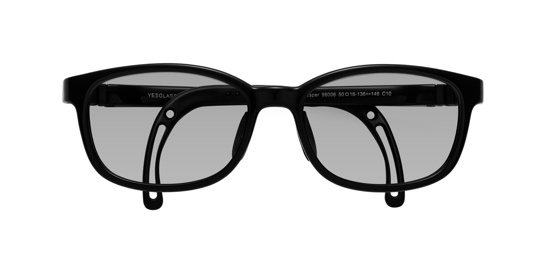 Folded Front of Hesper in Ninja Black with Light Gray Tinted Lenses