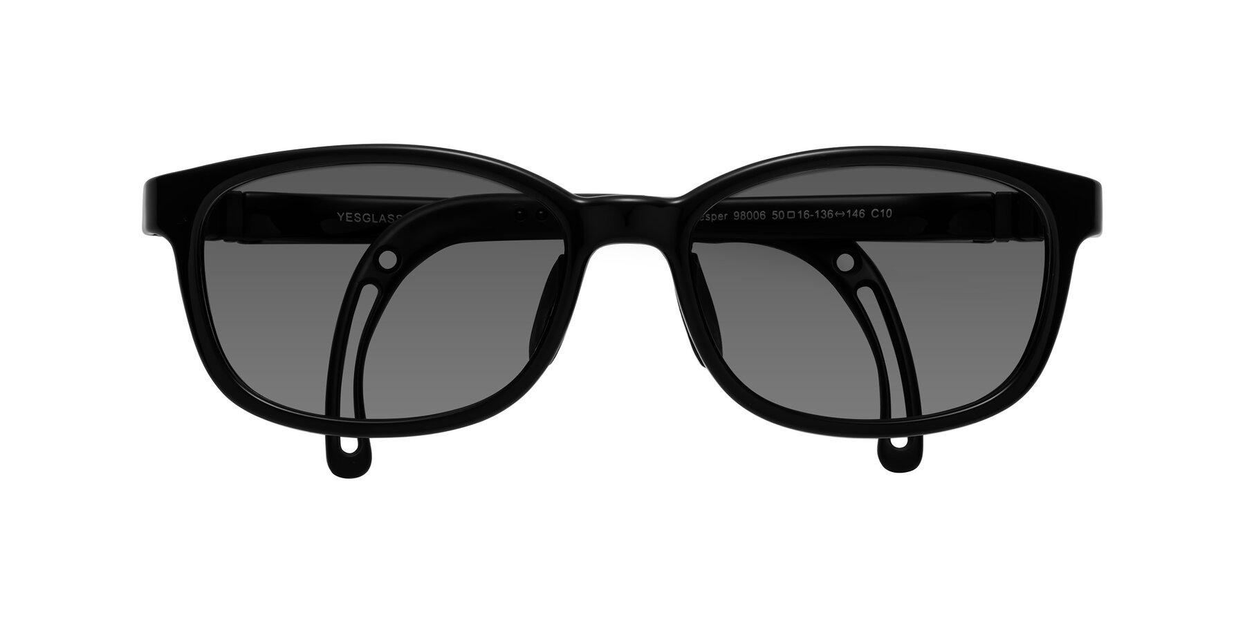 Folded Front of Hesper in Ninja Black with Medium Gray Tinted Lenses