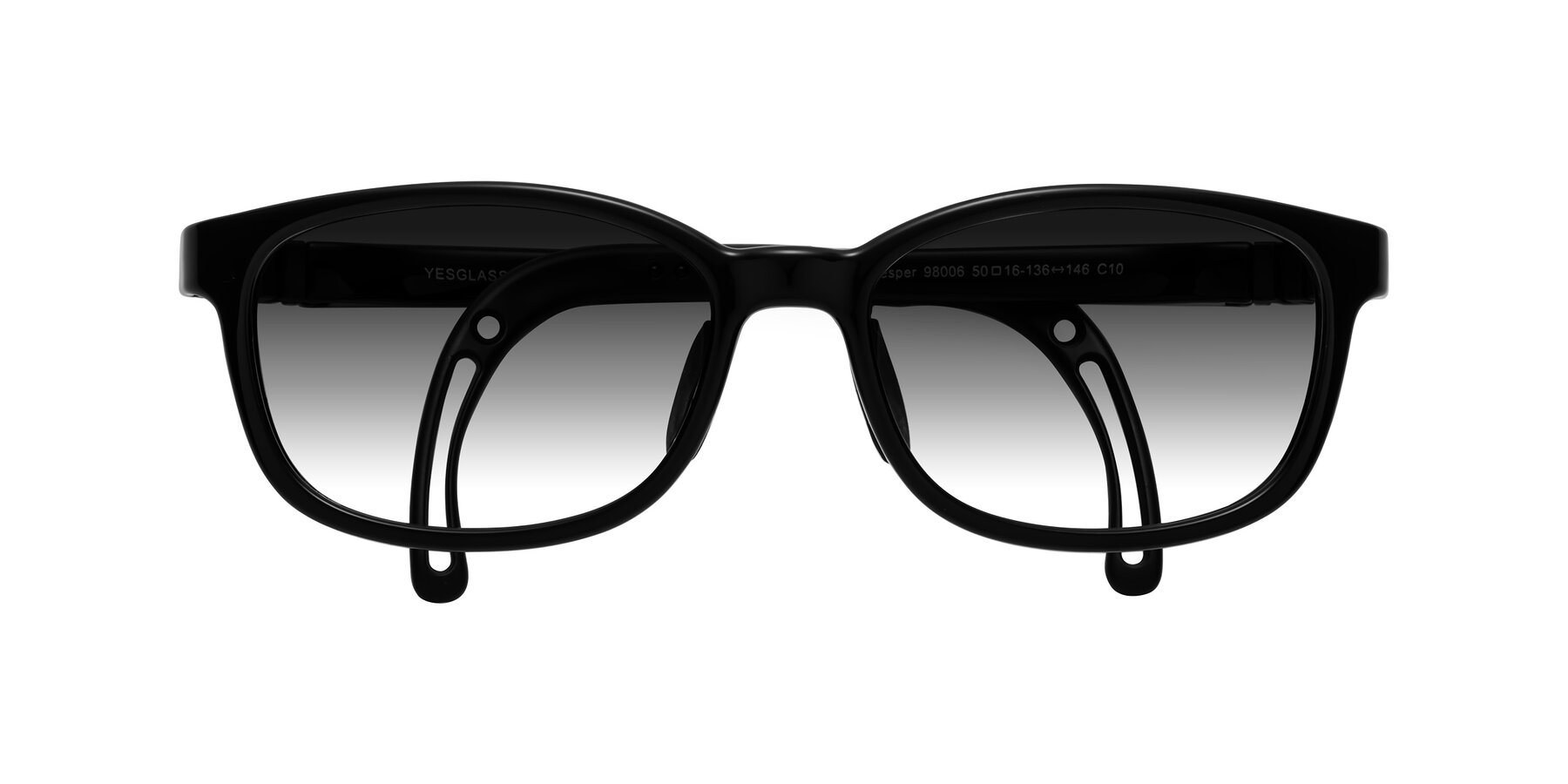 Folded Front of Hesper in Ninja Black with Gray Gradient Lenses