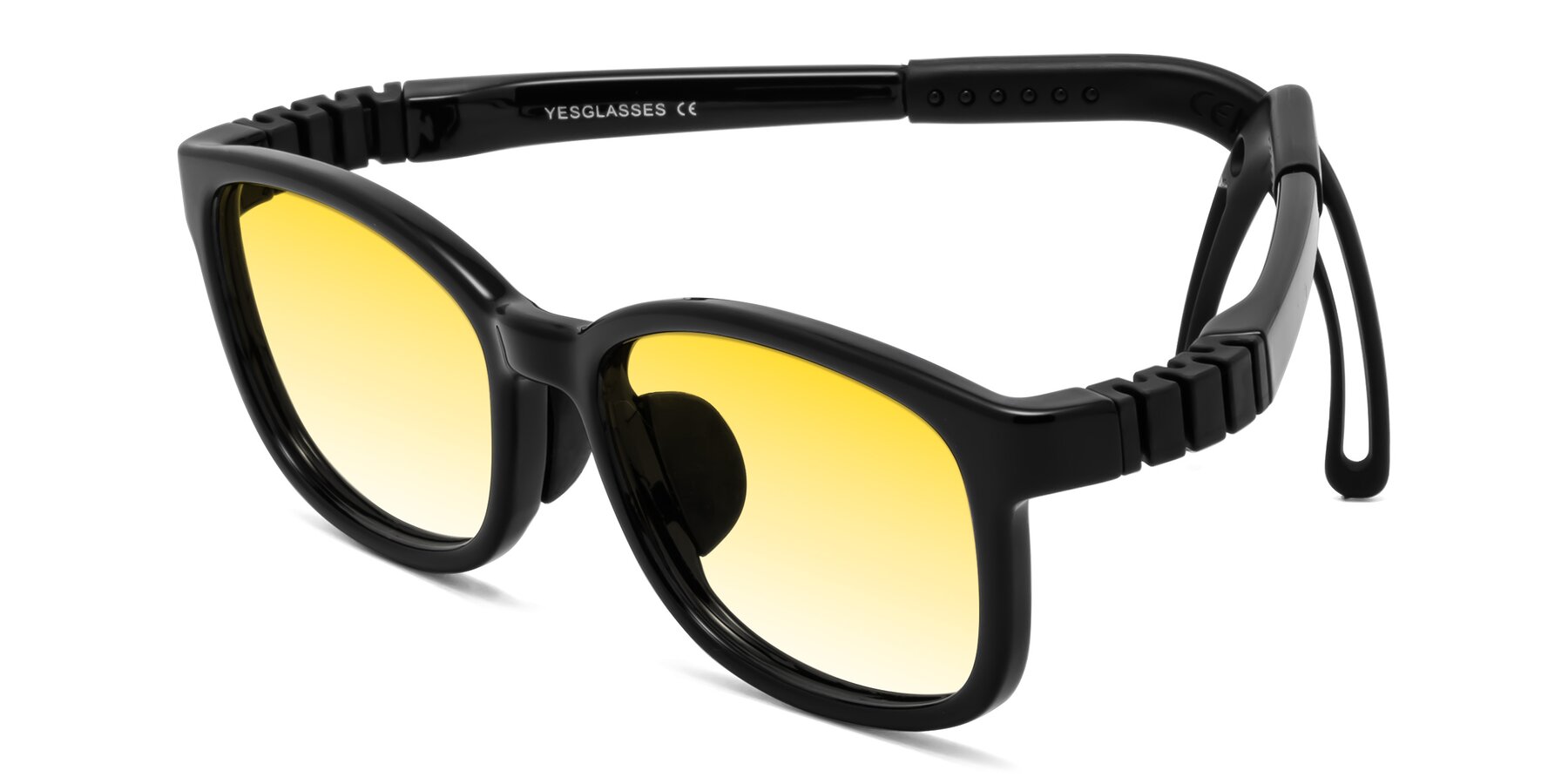 Angle of Hesper in Ninja Black with Yellow Gradient Lenses