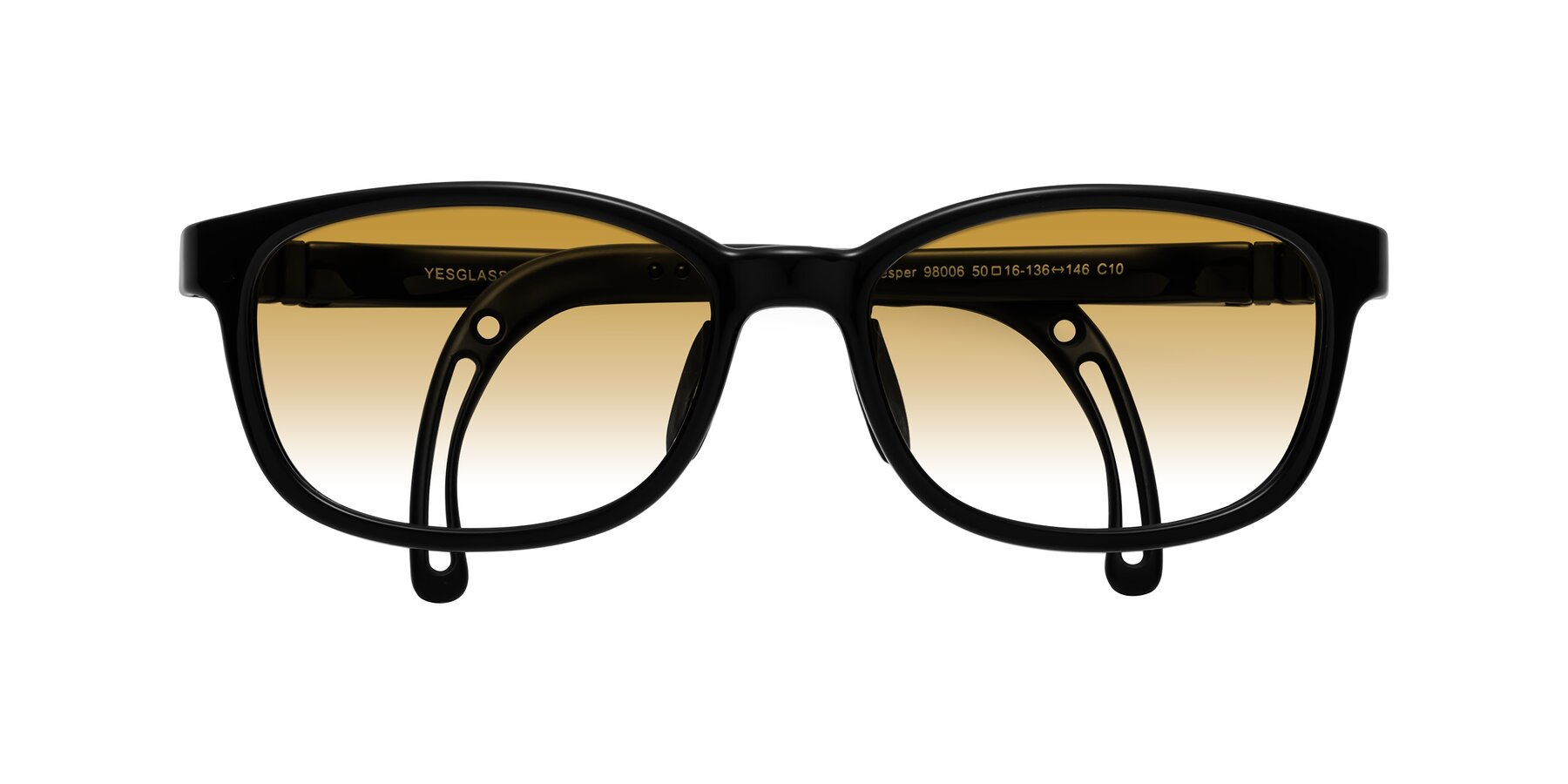 Folded Front of Hesper in Ninja Black with Champagne Gradient Lenses