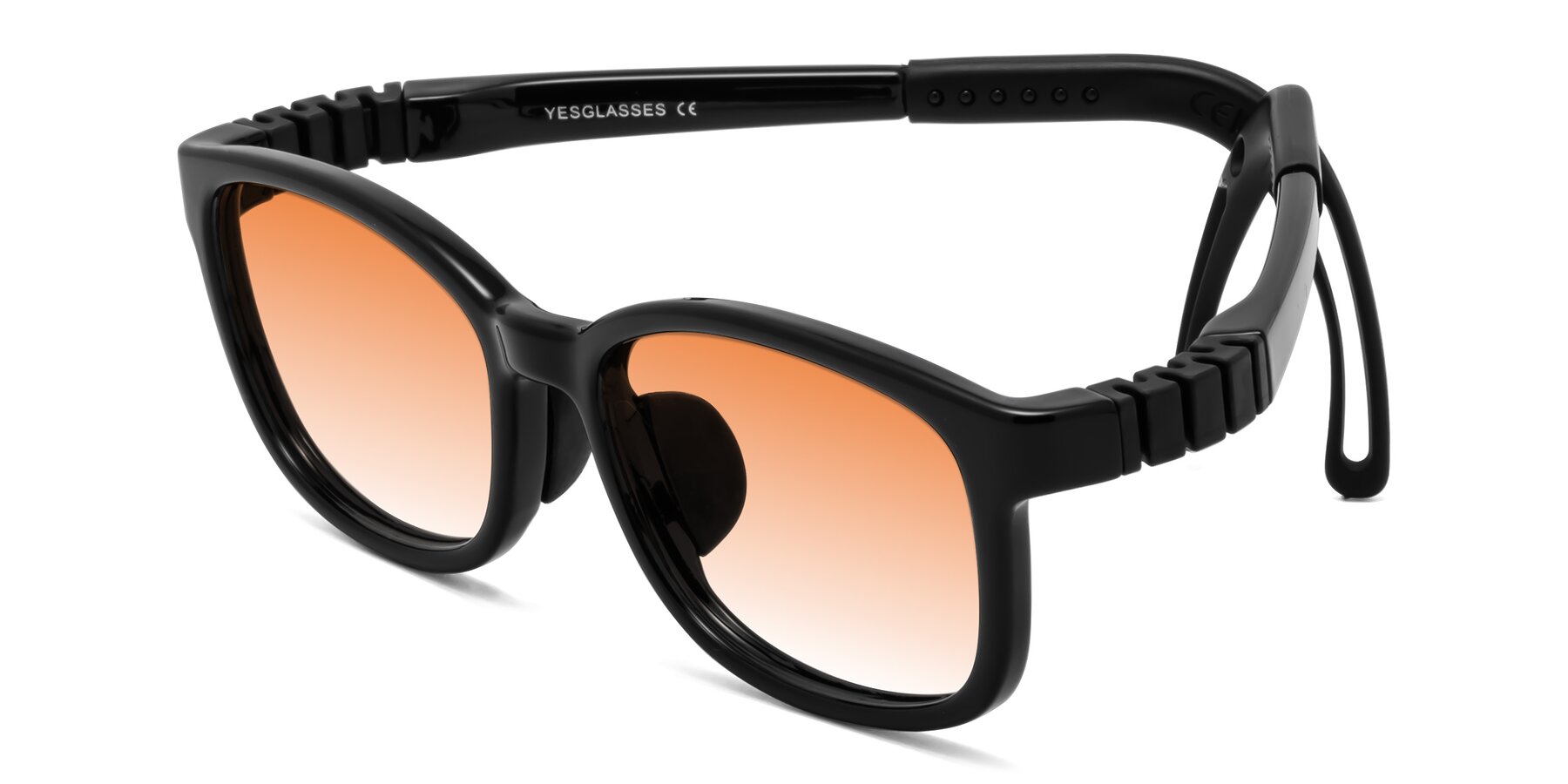 Angle of Hesper in Ninja Black with Orange Gradient Lenses