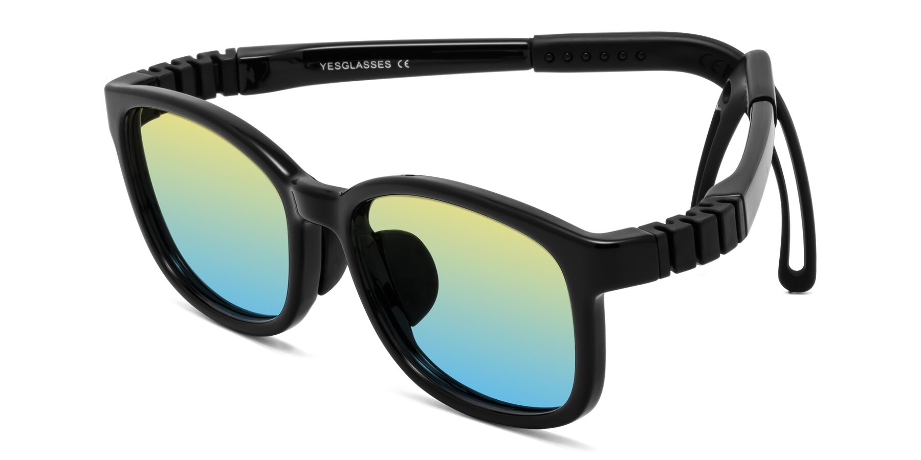 Angle of Hesper in Ninja Black with Yellow / Blue Gradient Lenses