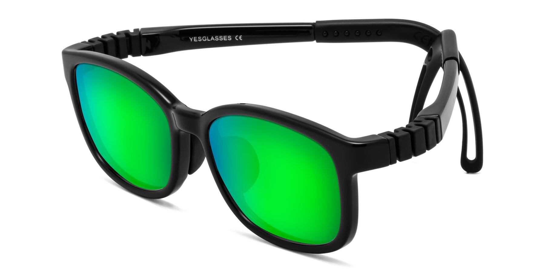 Angle of Hesper in Ninja Black with Green Mirrored Lenses