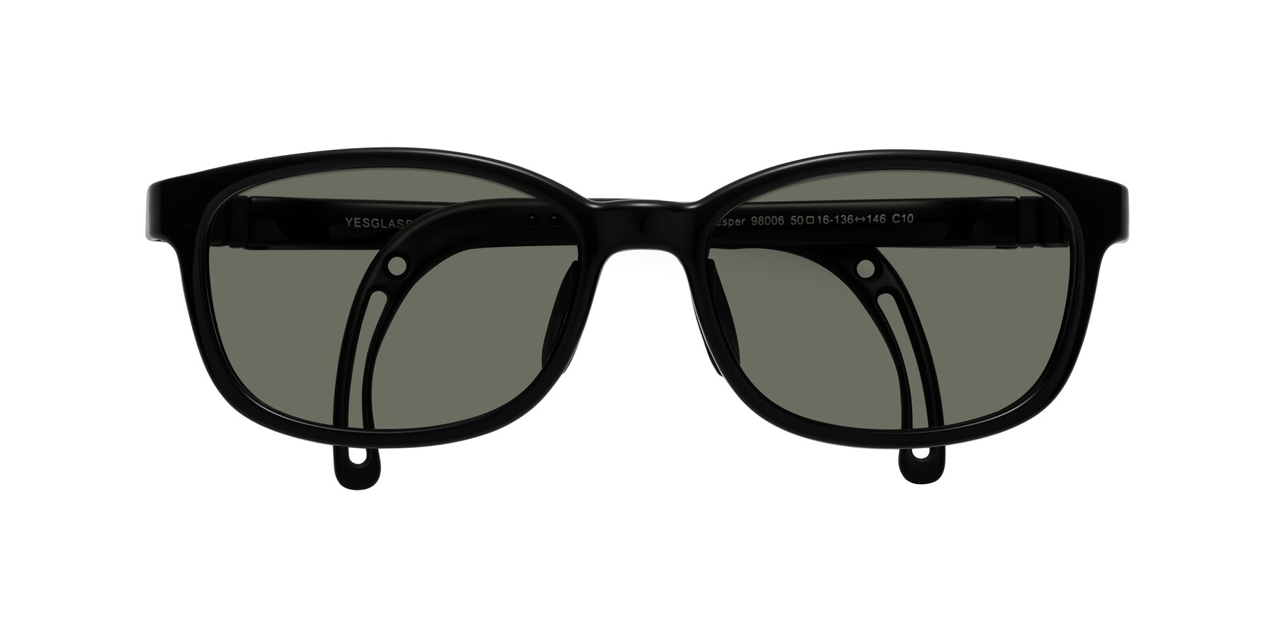 Folded Front of Hesper in Ninja Black with Gray Polarized Lenses