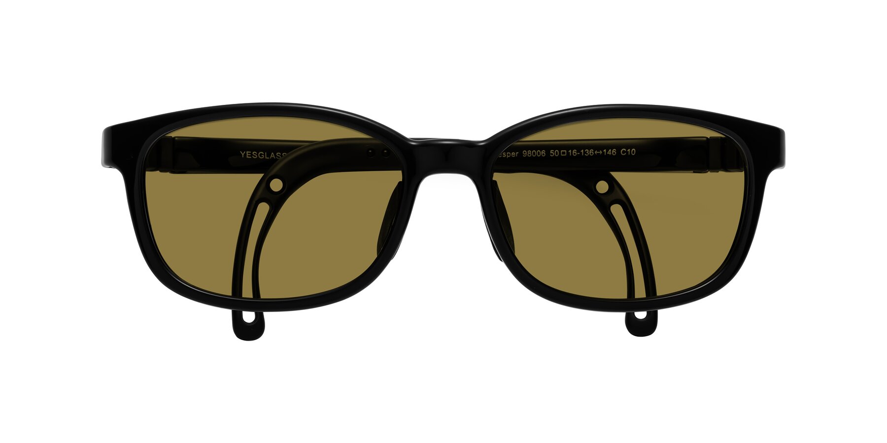 Folded Front of Hesper in Ninja Black with Brown Polarized Lenses