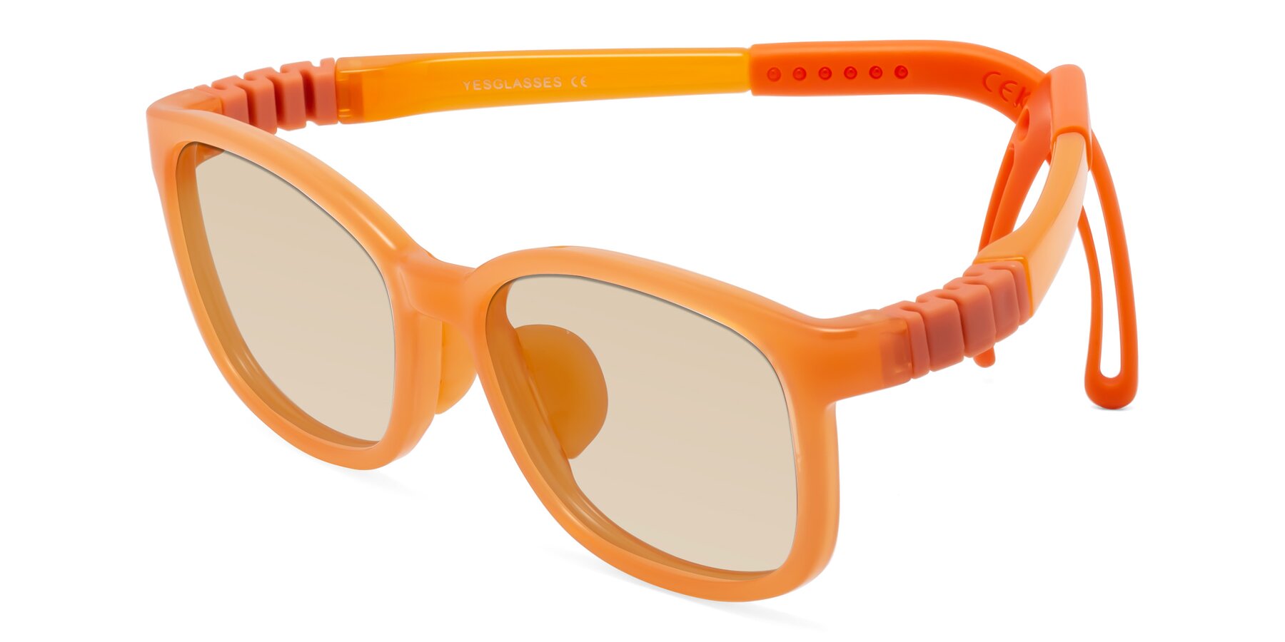 Angle of Hesper in Hunter Orange with Light Brown Tinted Lenses