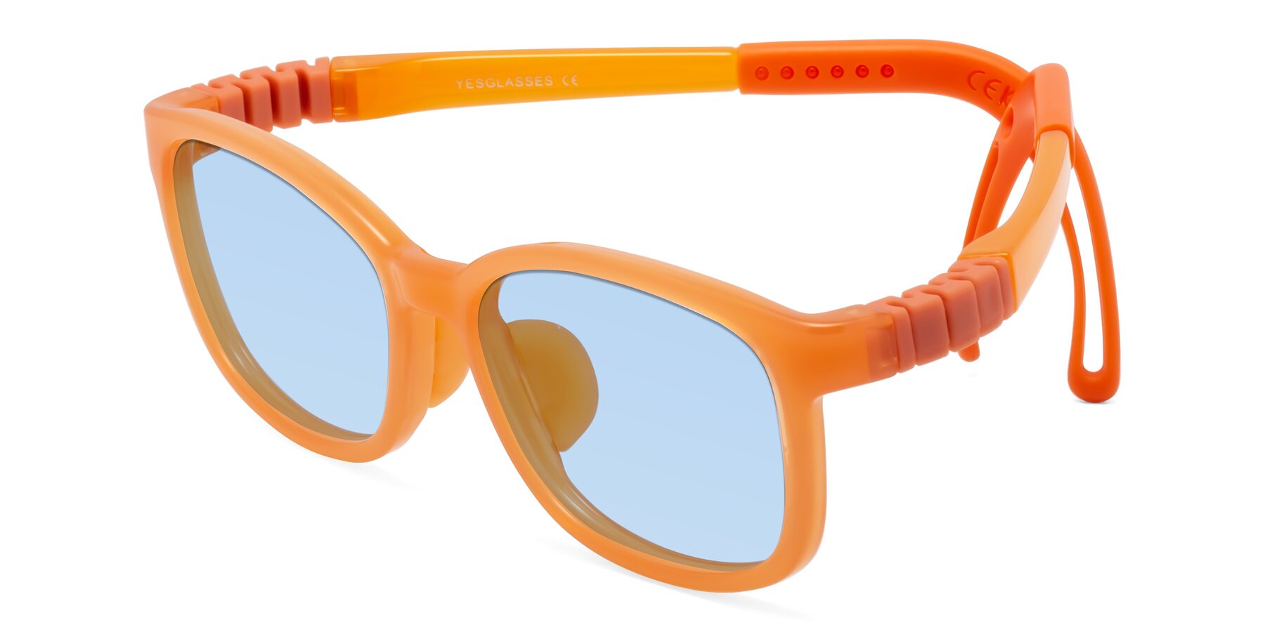 Angle of Hesper in Hunter Orange with Light Blue Tinted Lenses