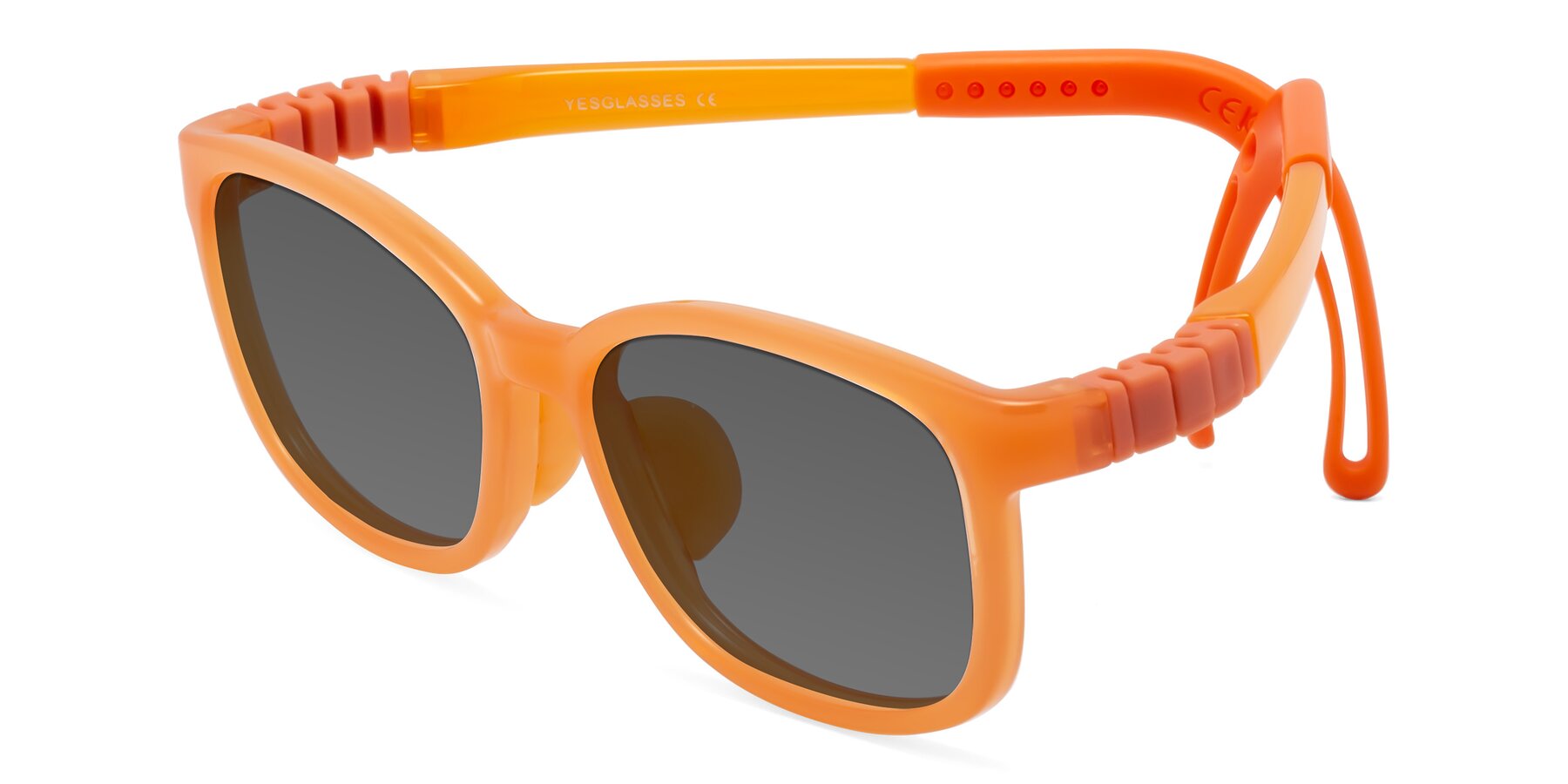 Angle of Hesper in Hunter Orange with Medium Gray Tinted Lenses