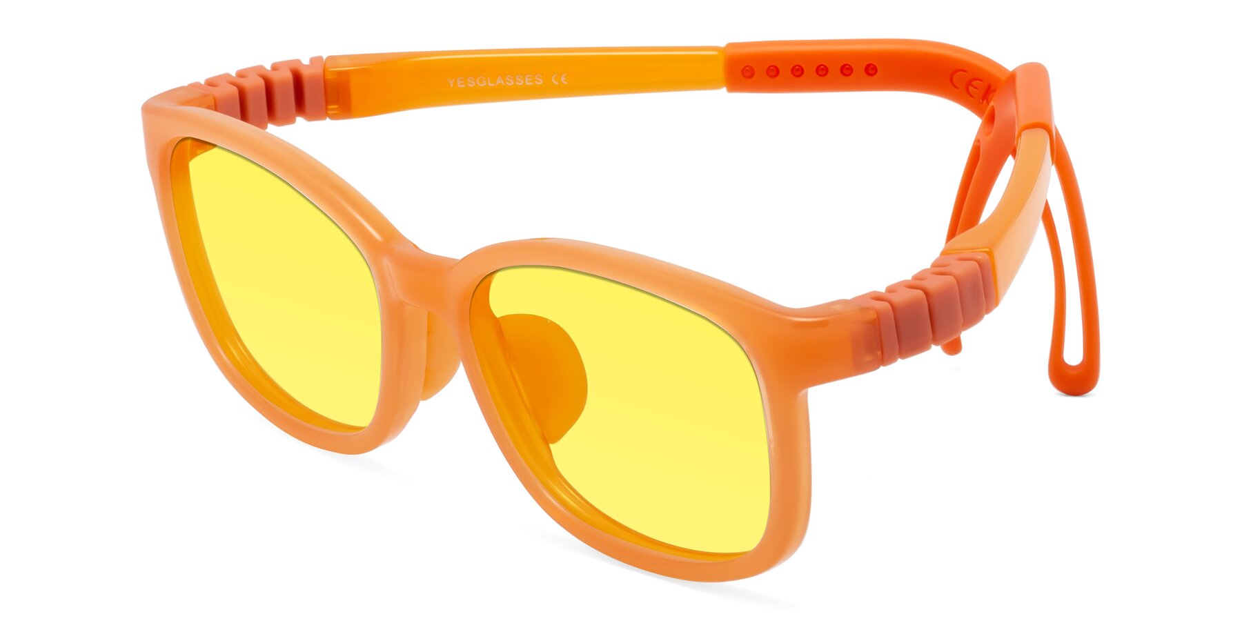 Angle of Hesper in Hunter Orange with Medium Yellow Tinted Lenses