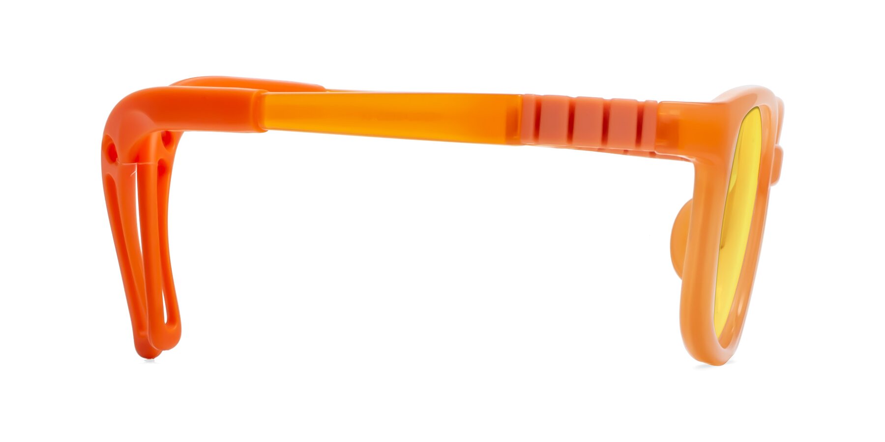 Side of Hesper in Hunter Orange with Medium Yellow Tinted Lenses