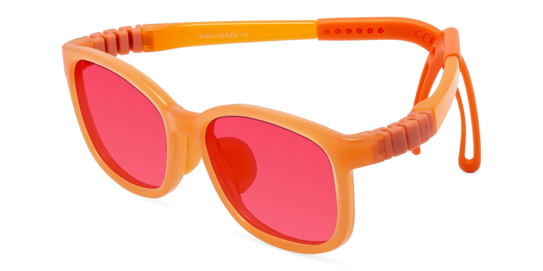 Angle of Hesper in Hunter Orange with Red Tinted Lenses