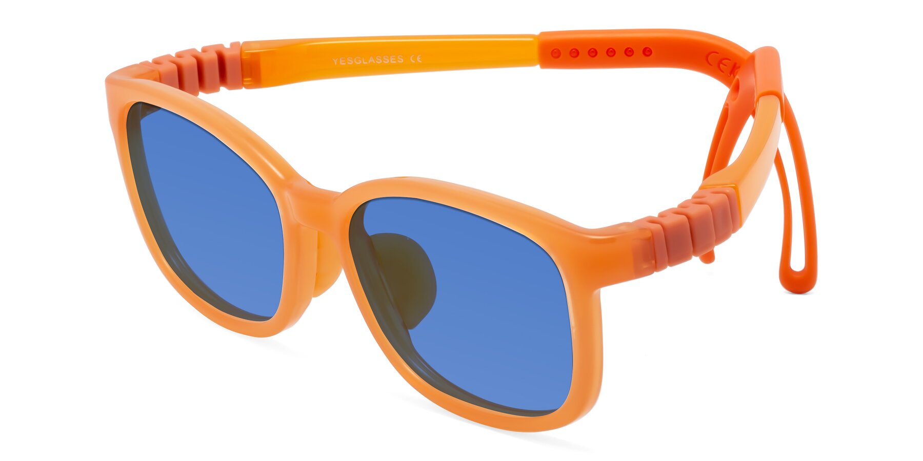 Angle of Hesper in Hunter Orange with Blue Tinted Lenses