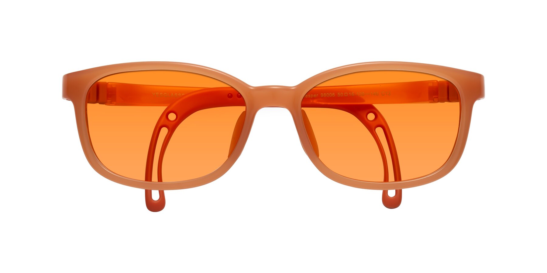 Folded Front of Hesper in Hunter Orange with Orange Tinted Lenses