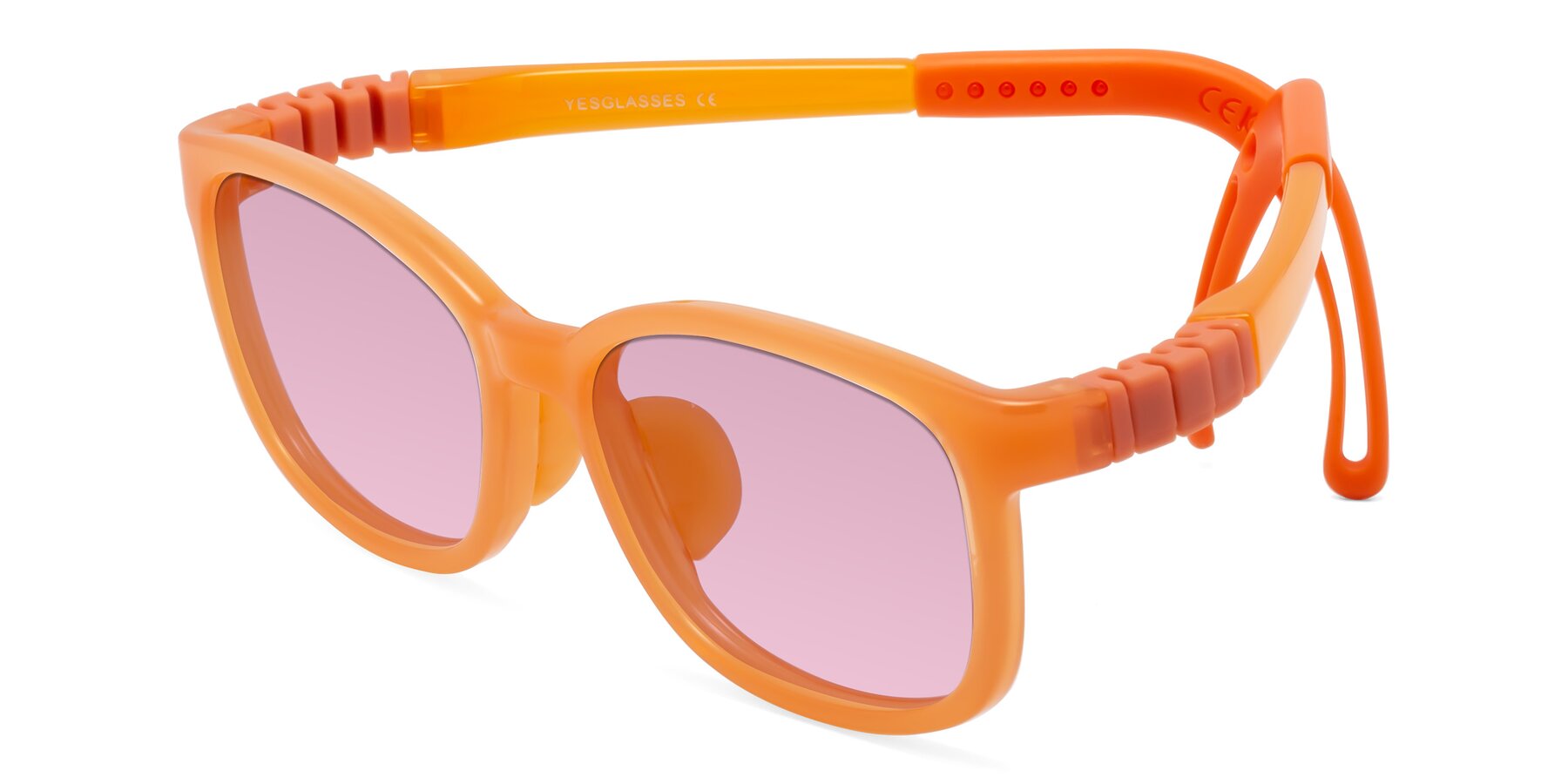 Angle of Hesper in Hunter Orange with Light Wine Tinted Lenses