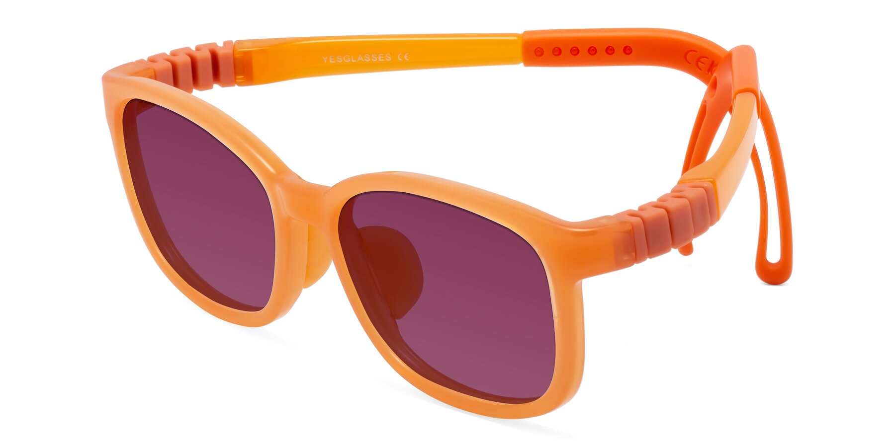 Angle of Hesper in Hunter Orange with Wine Tinted Lenses