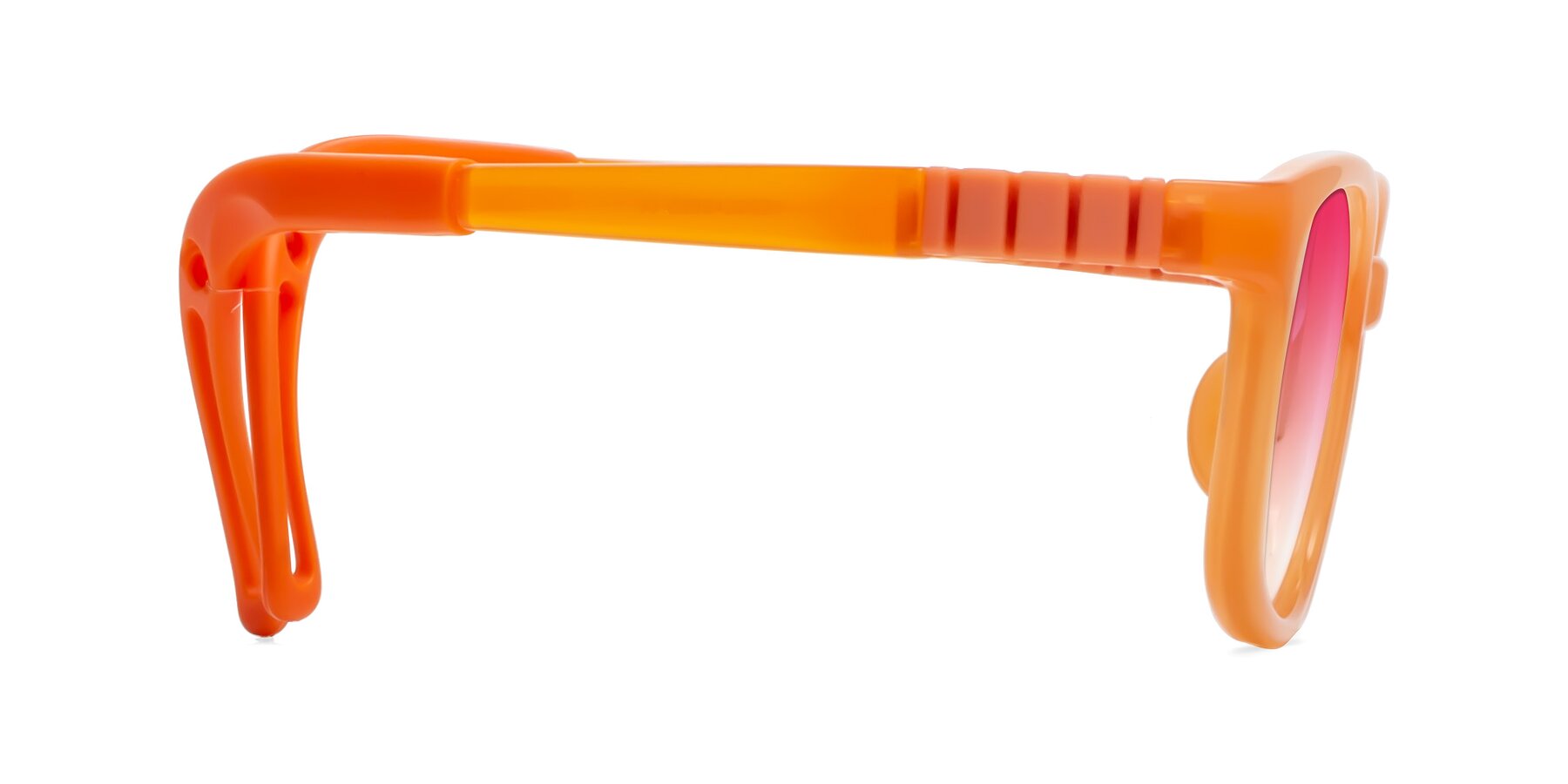 Side of Hesper in Hunter Orange with Pink Gradient Lenses