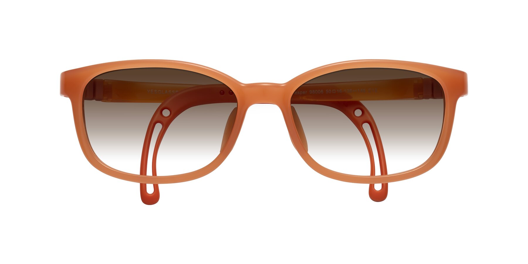 Folded Front of Hesper in Hunter Orange with Brown Gradient Lenses