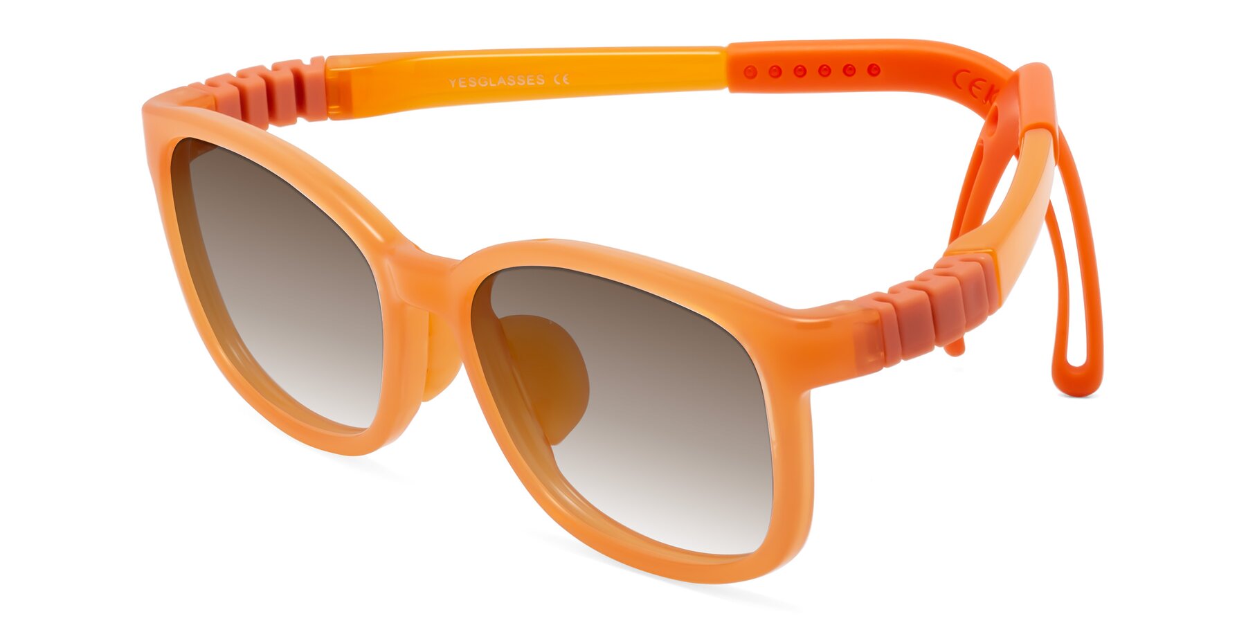 Angle of Hesper in Hunter Orange with Brown Gradient Lenses