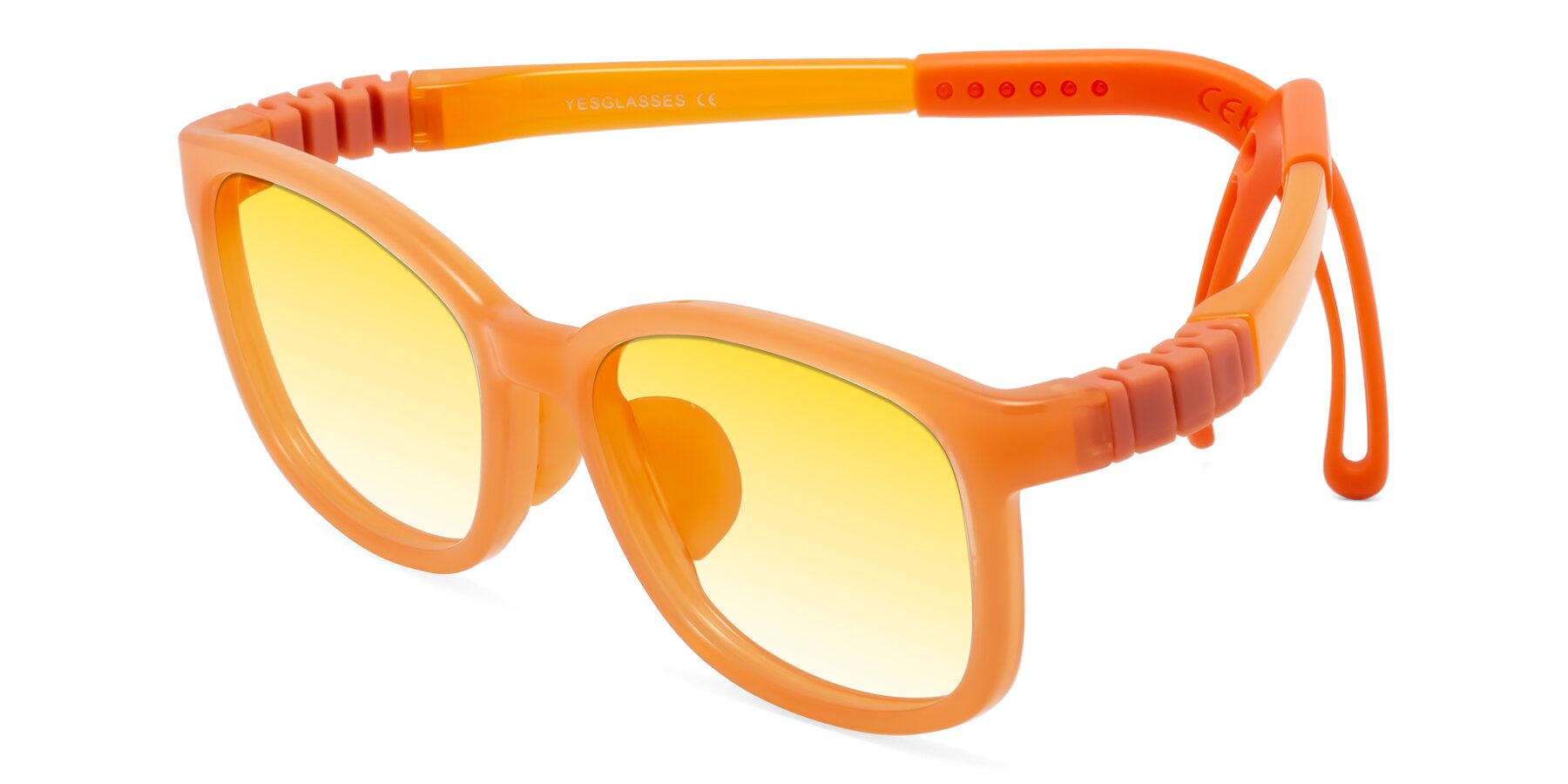 Angle of Hesper in Hunter Orange with Yellow Gradient Lenses