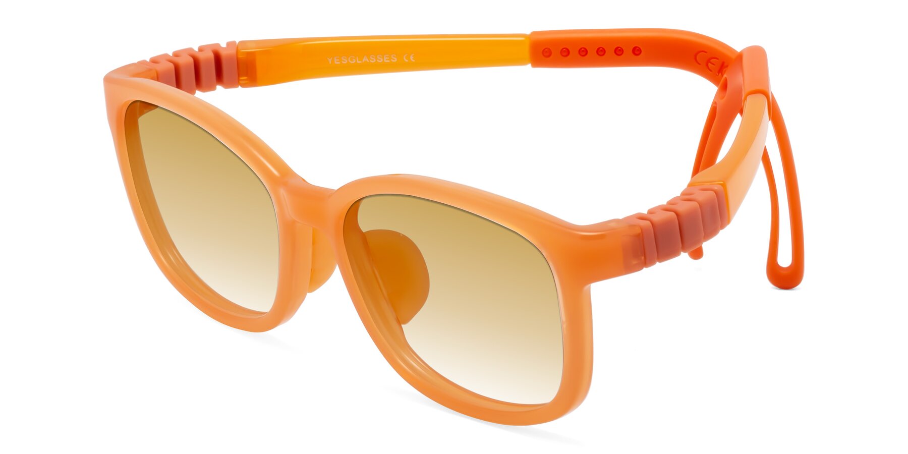 Angle of Hesper in Hunter Orange with Champagne Gradient Lenses