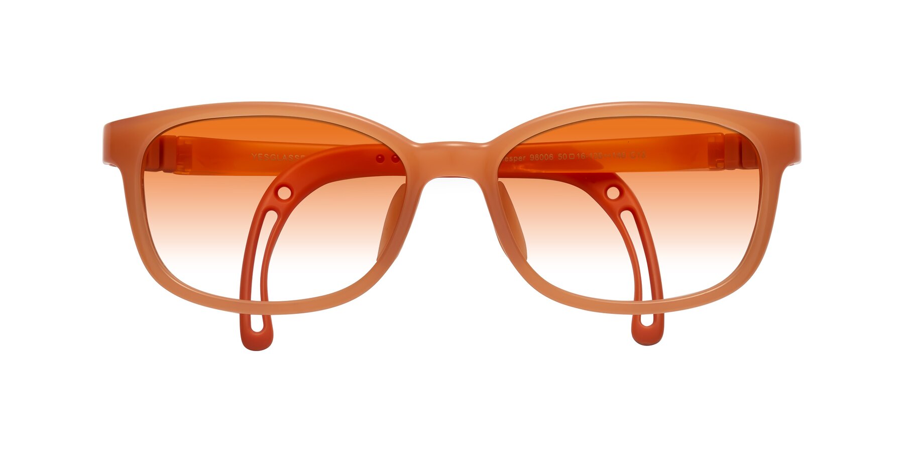 Folded Front of Hesper in Hunter Orange with Orange Gradient Lenses