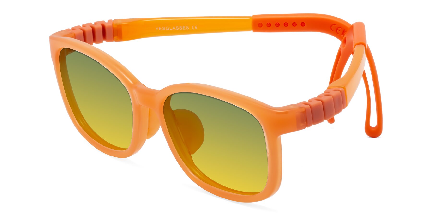 Angle of Hesper in Hunter Orange with Green / Yellow Gradient Lenses