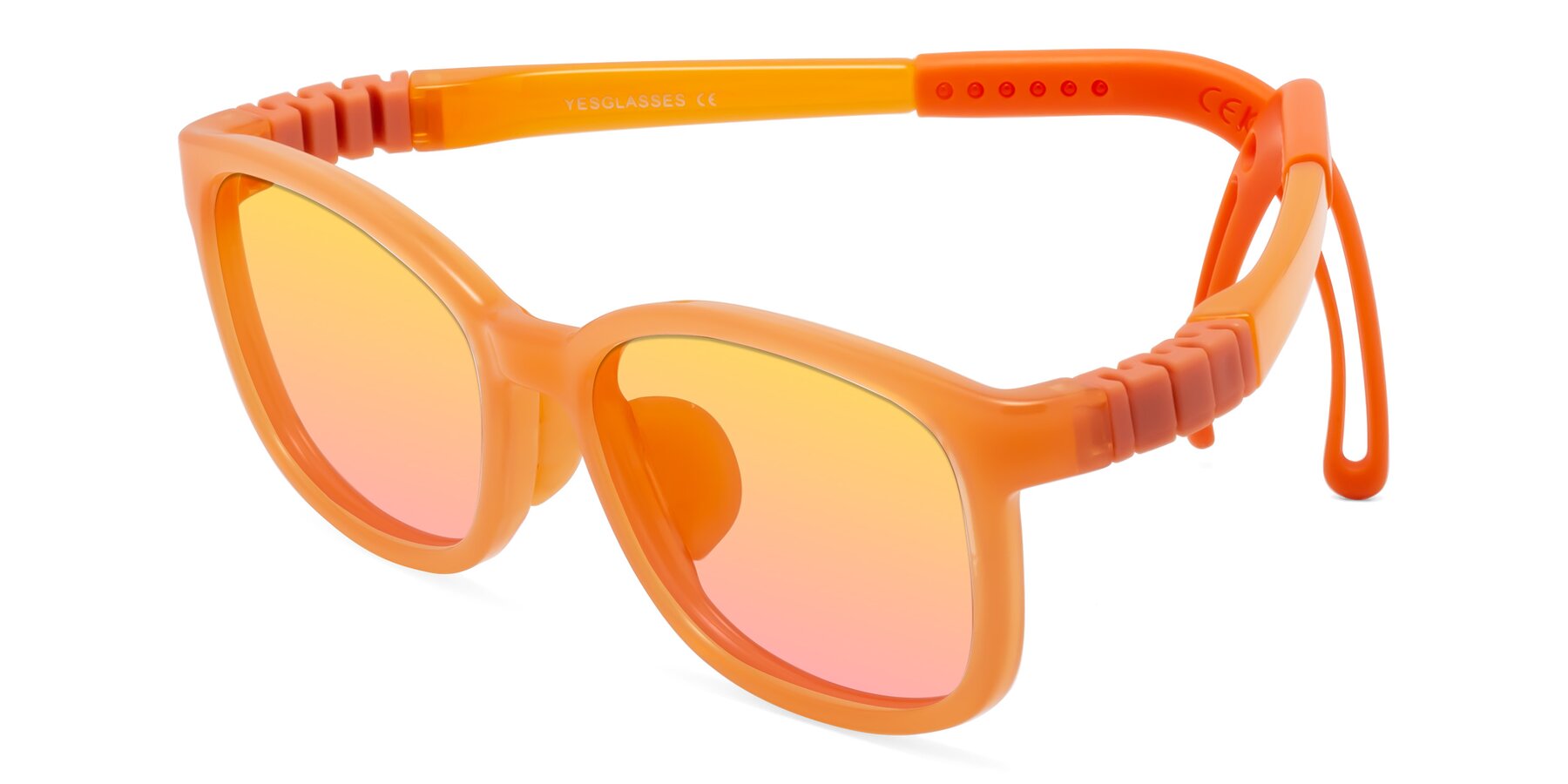 Angle of Hesper in Hunter Orange with Yellow / Pink Gradient Lenses