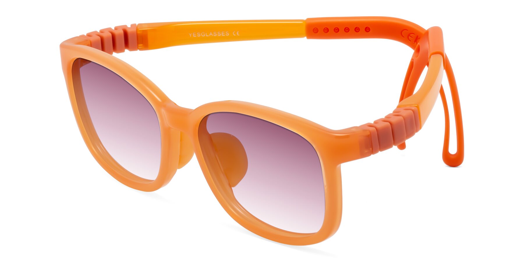 Angle of Hesper in Hunter Orange with Wine Gradient Lenses