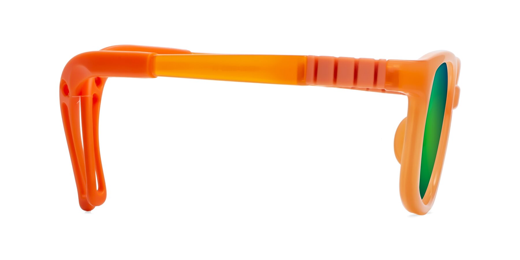 Side of Hesper in Hunter Orange with Green Mirrored Lenses