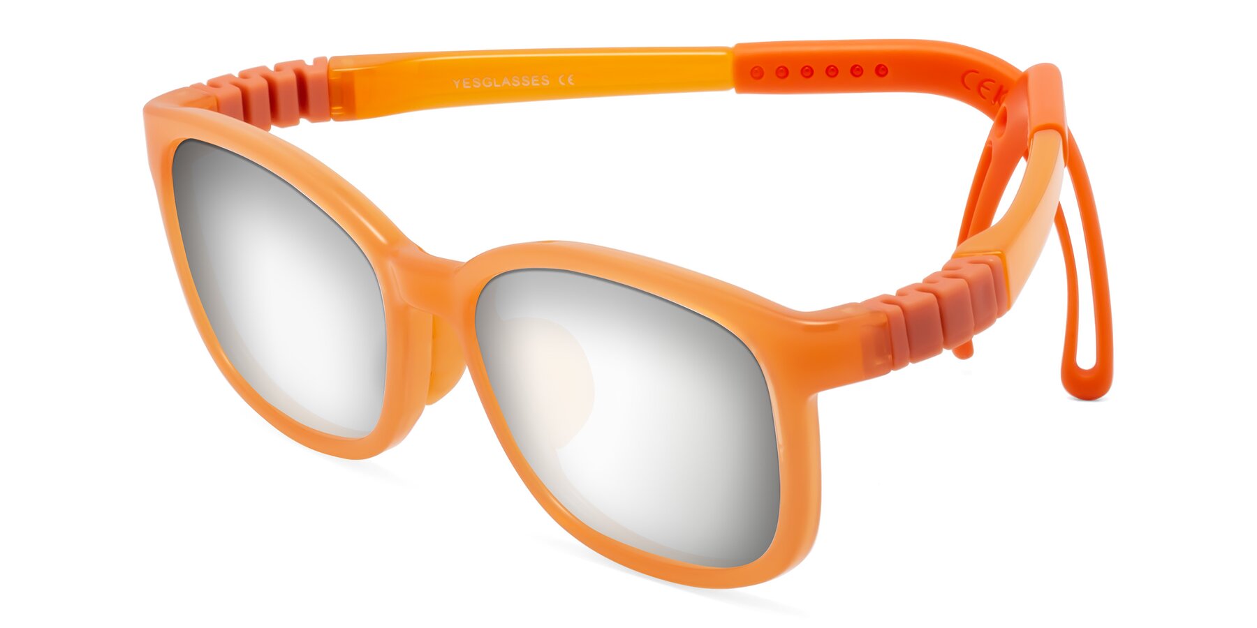 Angle of Hesper in Hunter Orange with Silver Mirrored Lenses