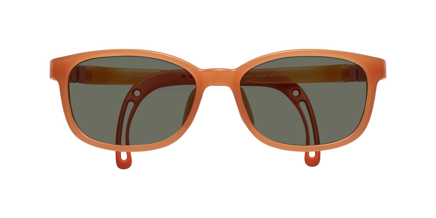 Folded Front of Hesper in Hunter Orange with Gray Polarized Lenses